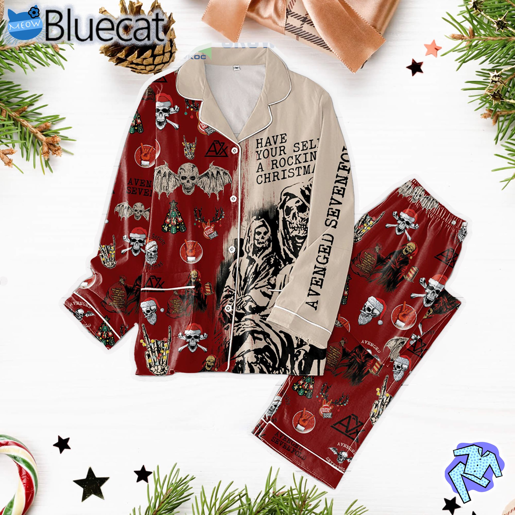 Avenged Sevenfold Have Your Self A Rockin Christmas Holidays Pajamas Set 
