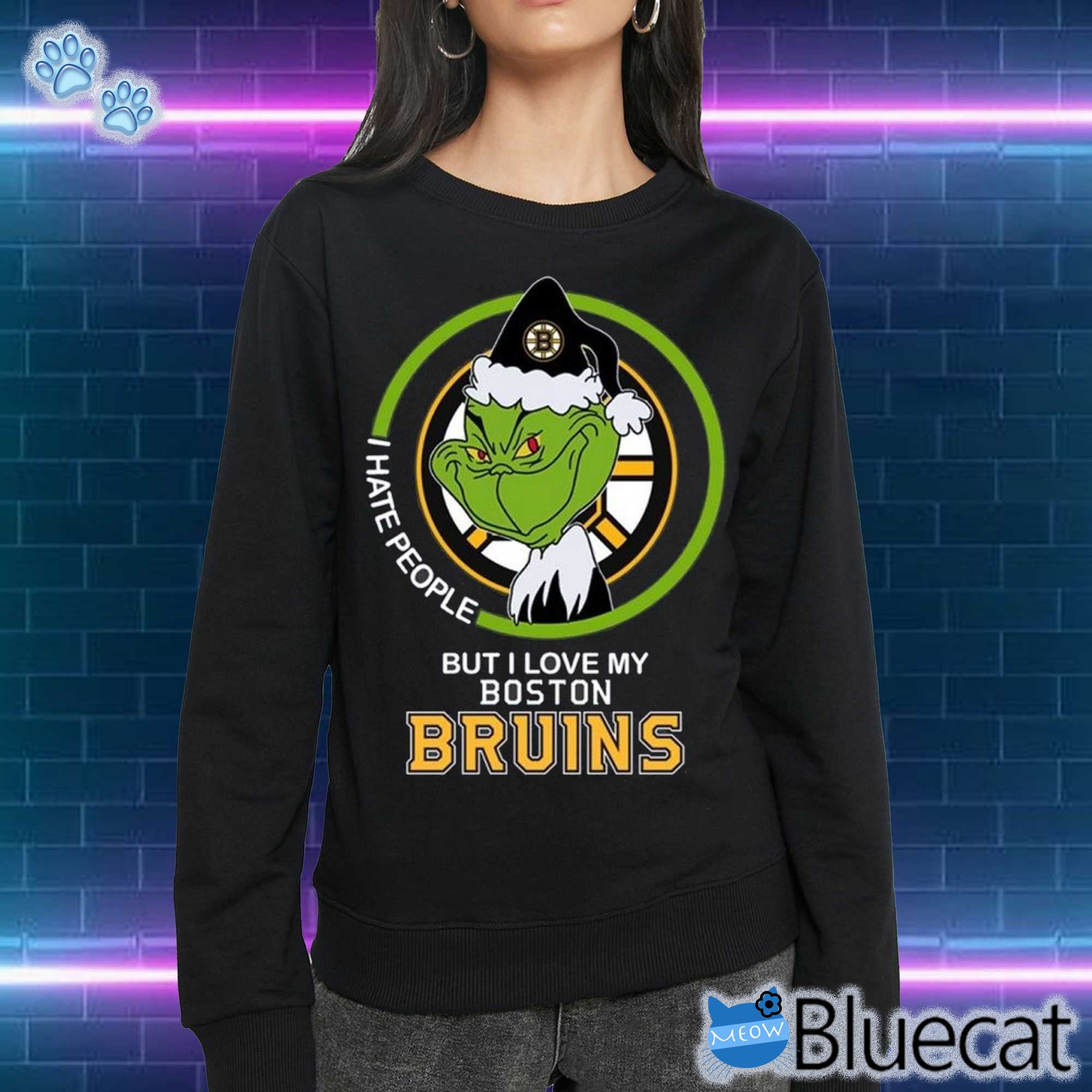 Grinch I Hate People But I Love My Boston Bruins T-shirt Sweatshirt 