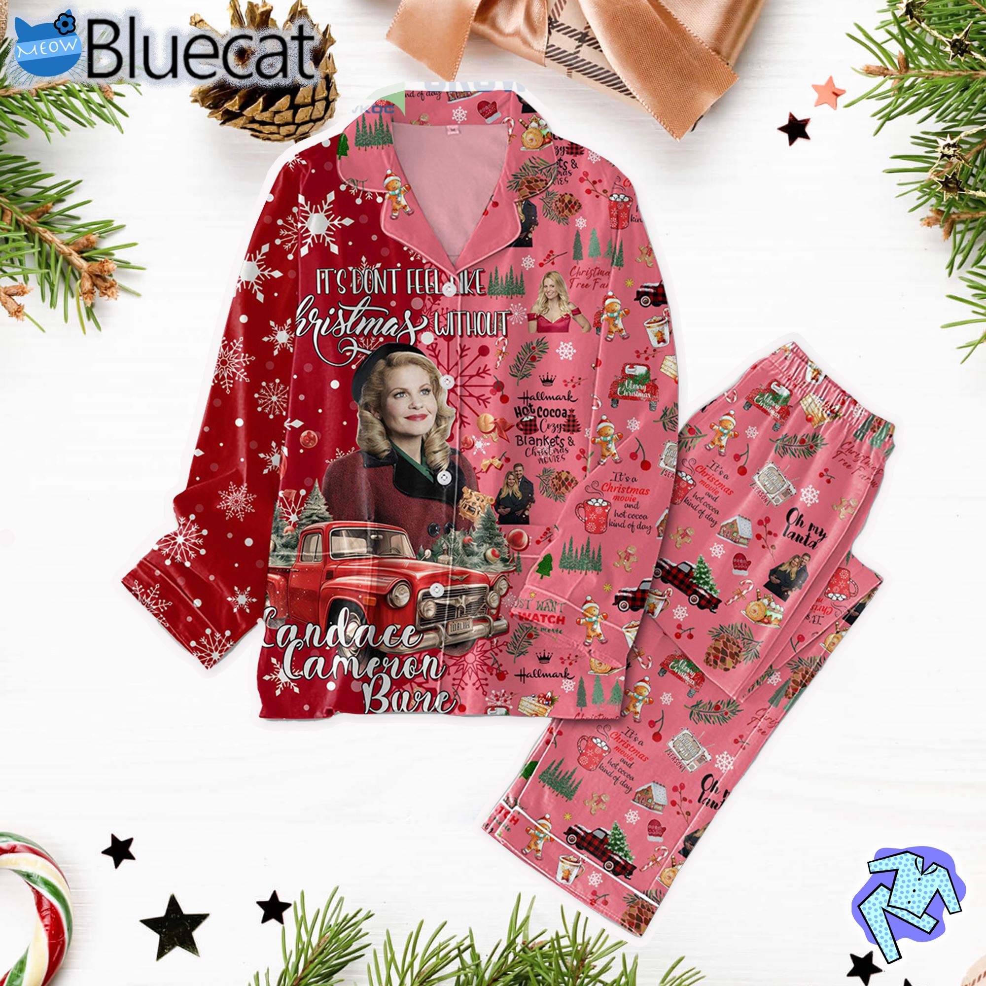 Hallmark Hot Cocoa Cozy Blankets Christmas Movies Pajamas Set 