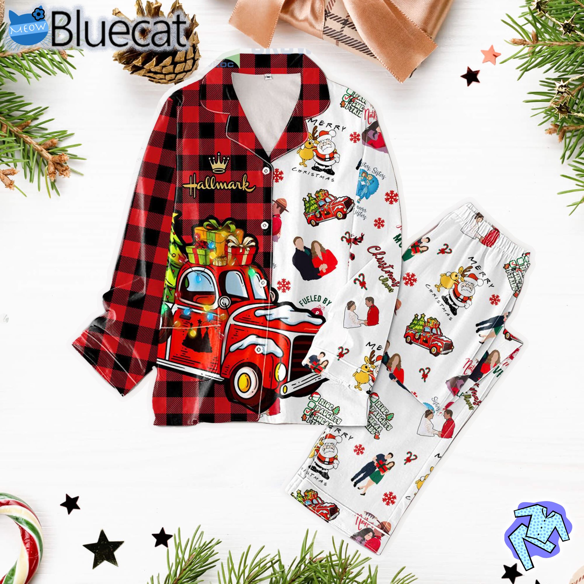Hallmark Merry Christmas Santa Claus Pajamas Set 