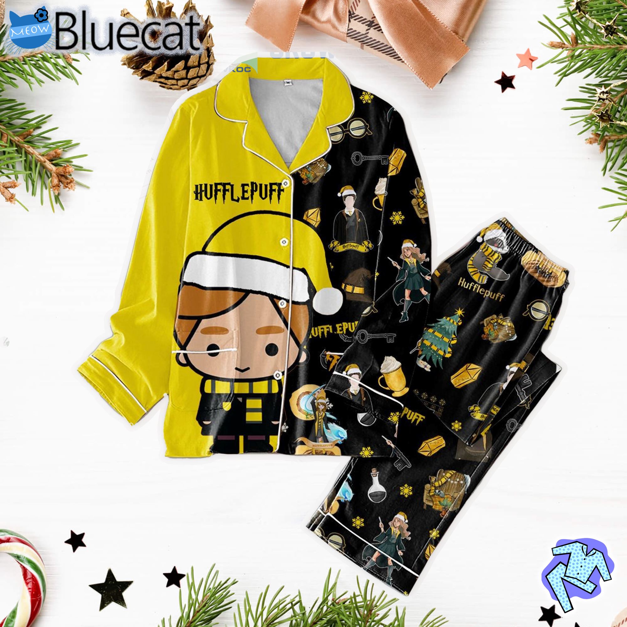 Harry Potter Hufflepuff Christmas Pajamas Set 