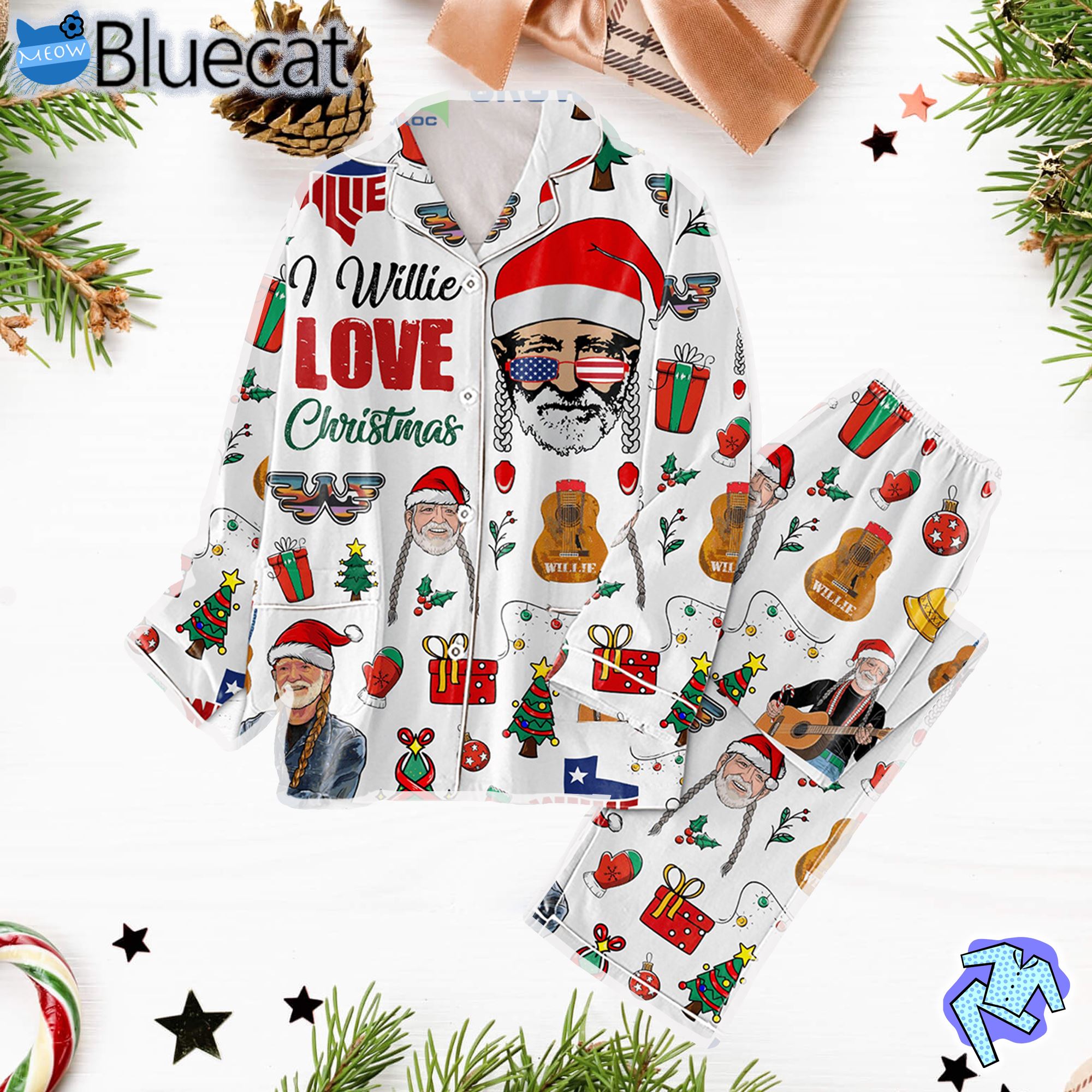 I Willie Love Christmas Pajamas Set 