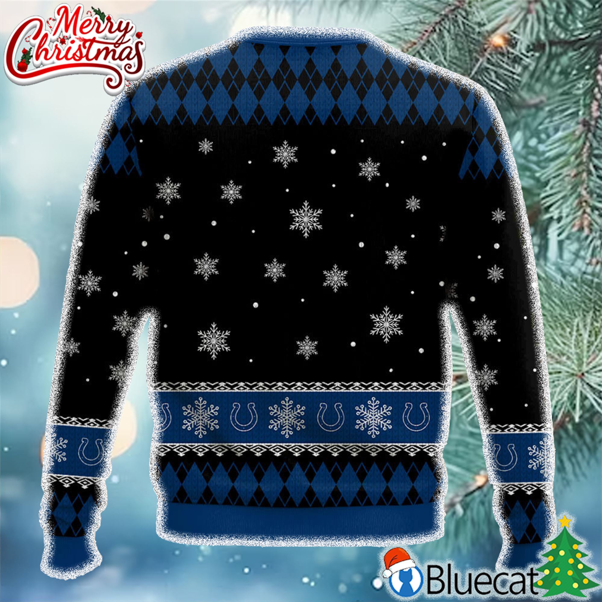Indianapolis Colts Merry Kissmyass Christmas Ugly Sweater 3d 