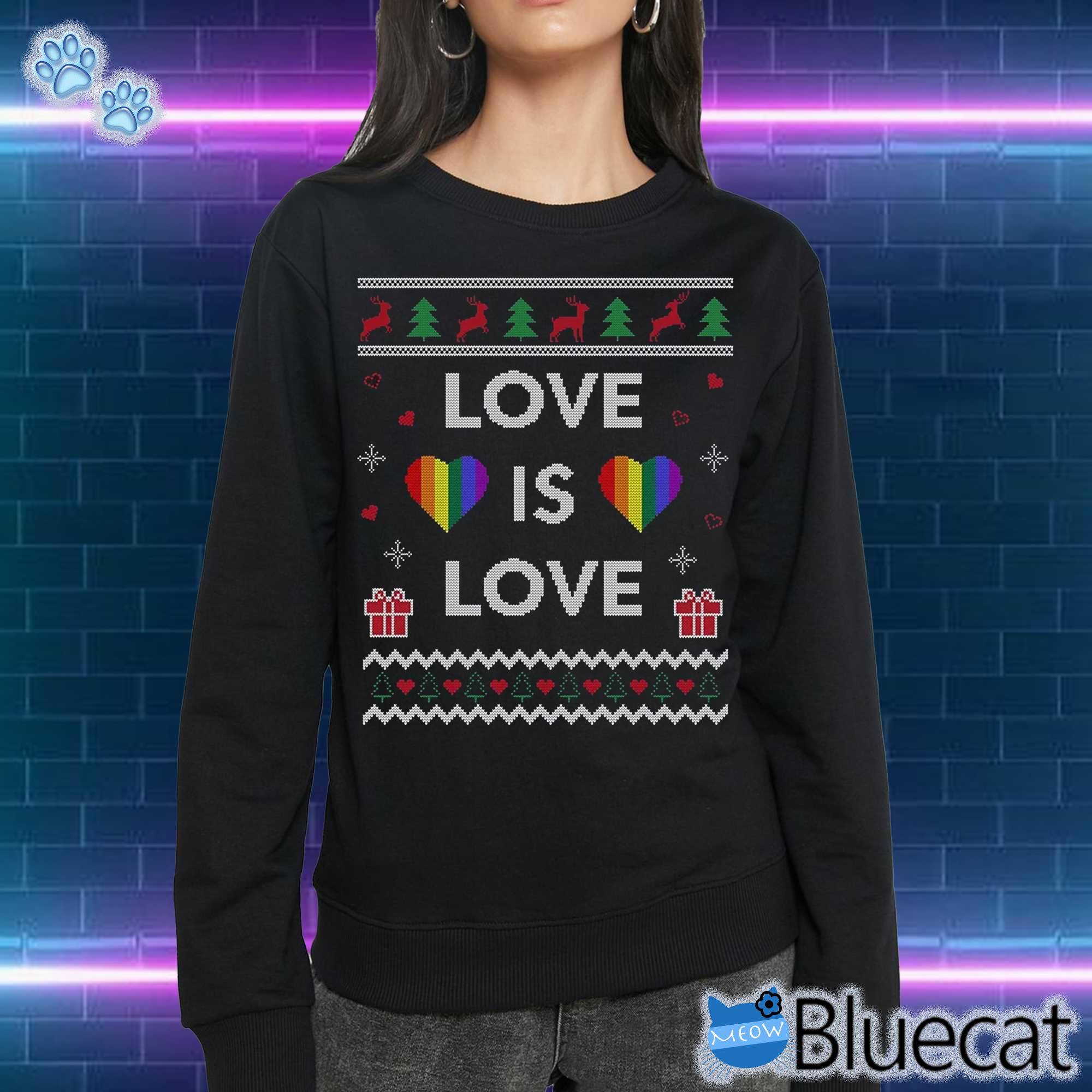 Love Is Love Pride Sweatshirt Lgbt Gay Pride Funny Gift Ugly Christmas 