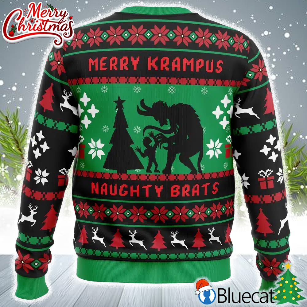 Naughty Brats Krampus 3d Ugly Sweater Merry Xmas 