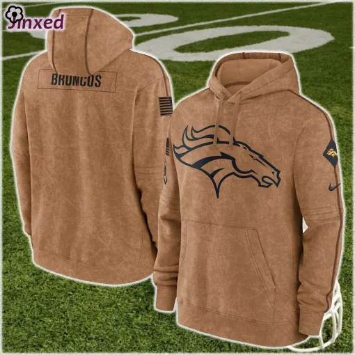 nike brown denver broncos 2023 salute to service club pullover hoodie 1