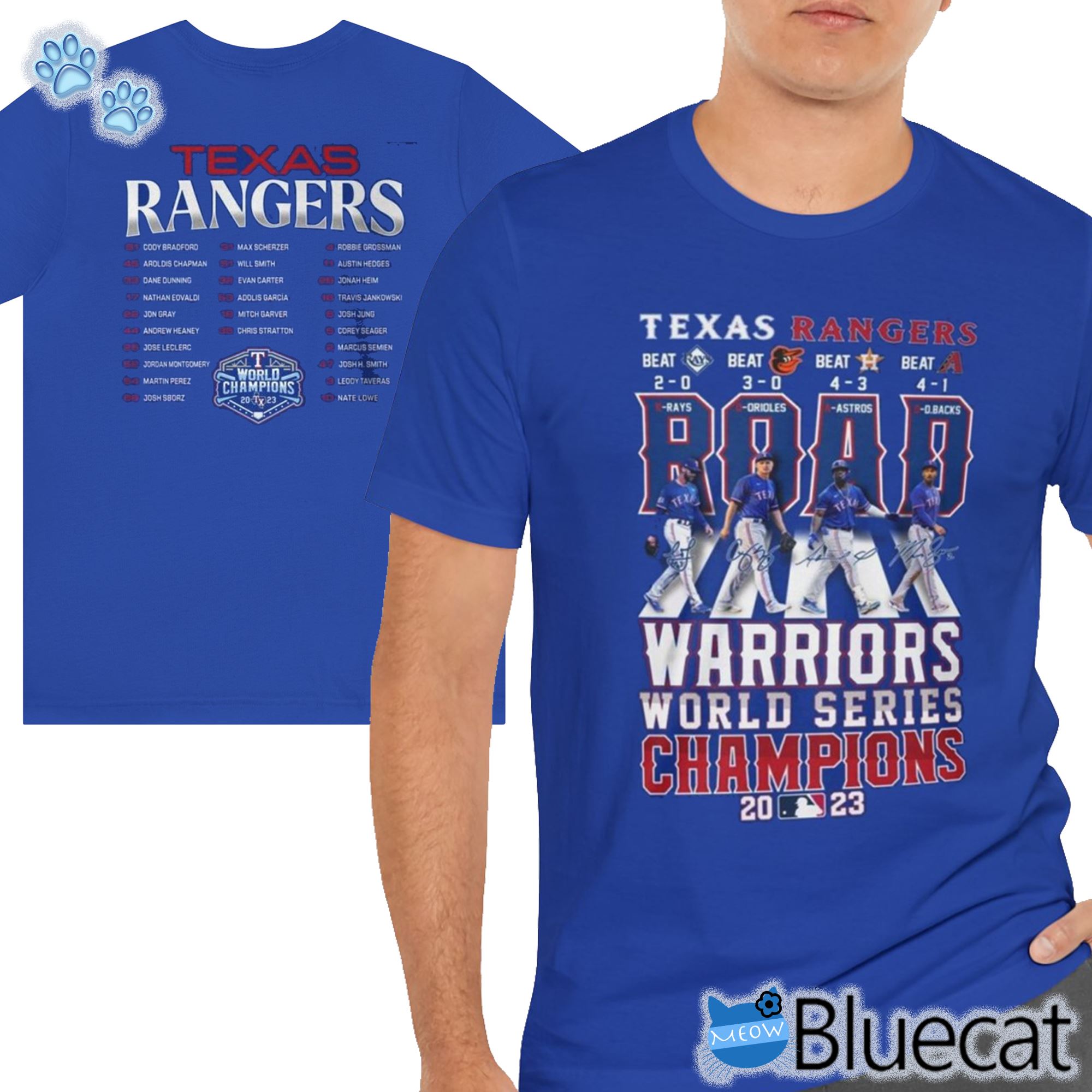 Official Texas Rangers Road Warriors World Series Champions 2023 T-shirt Sweatshirt Hoodie 