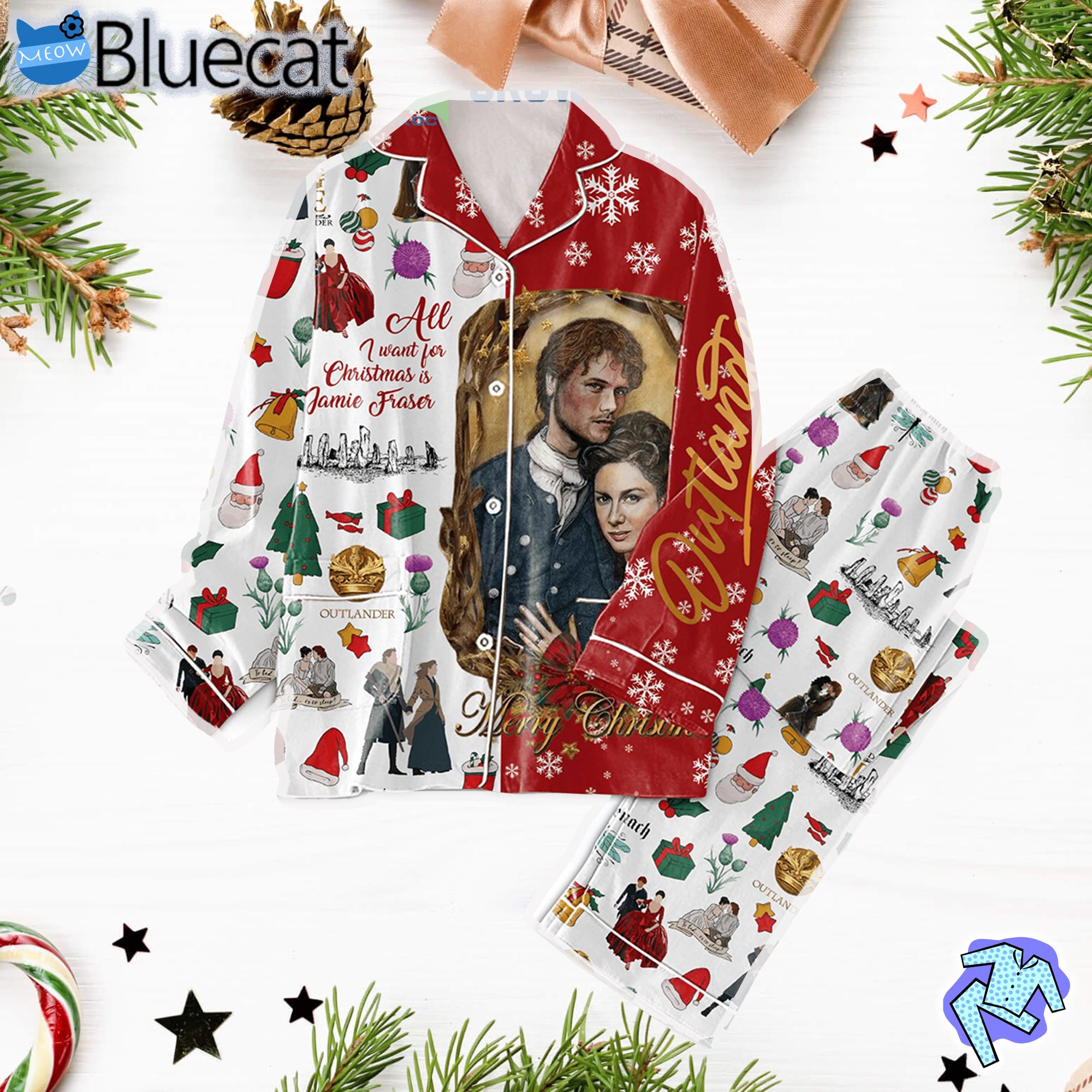 Outlander All I Want For Christmas Is Jamie Fraser Pajamas Set 