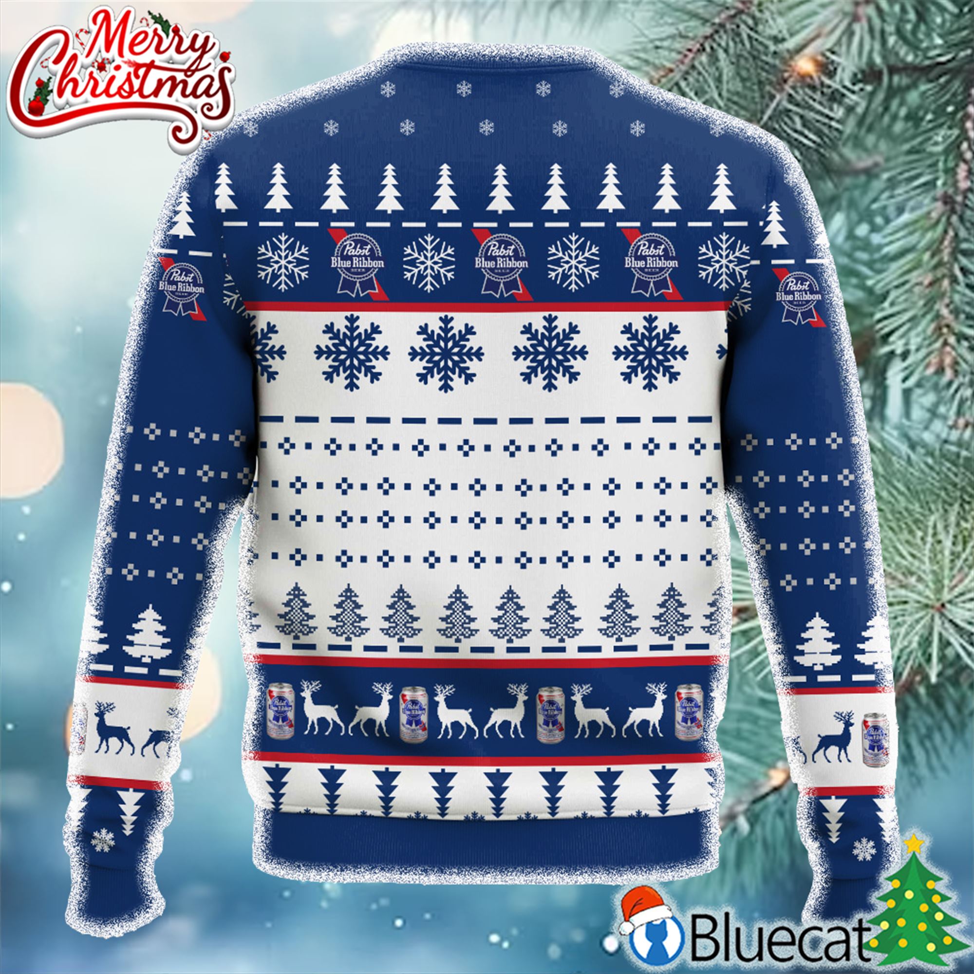 Pabst Blue Ribbon Titties Funny Christmas Ugly Sweater 3d 