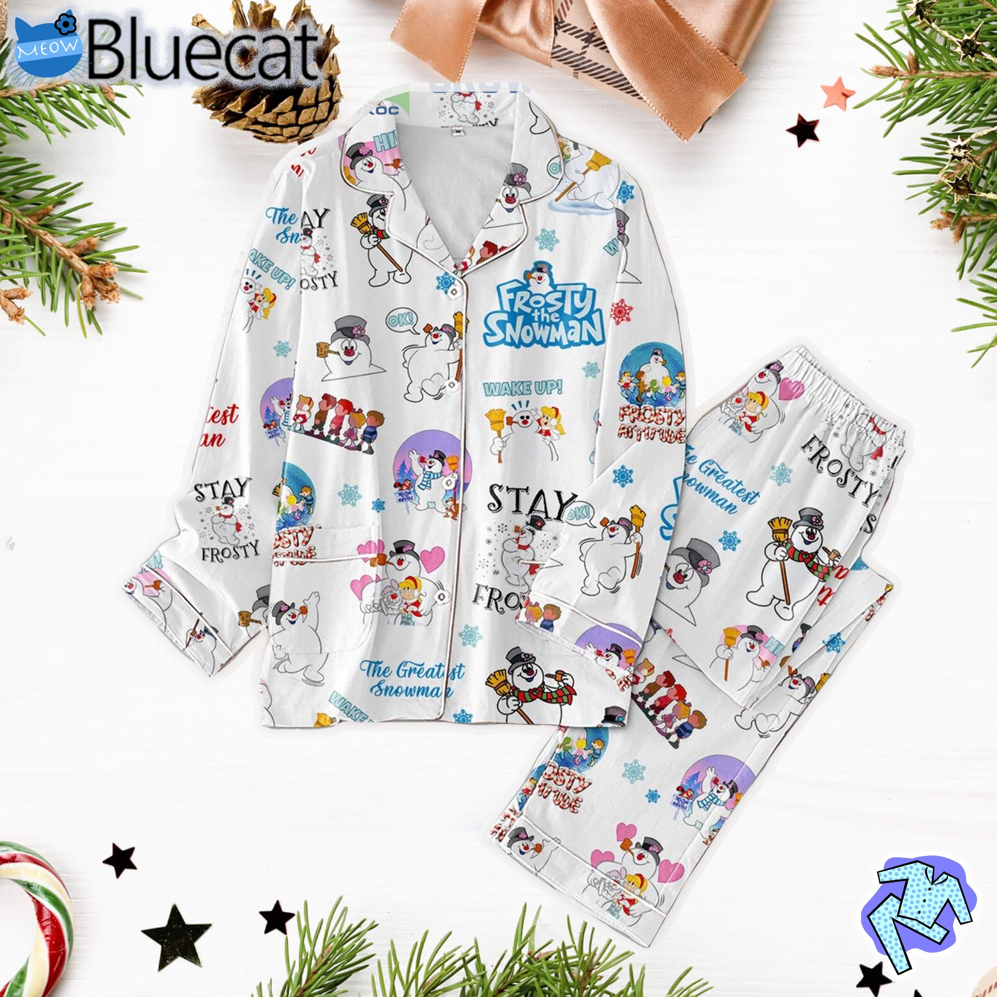 Stay Frosty The Greatest Snowman Pajamas Set 