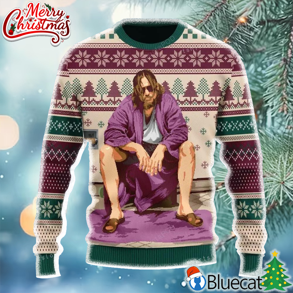 The Big Lebowski Inspired Bathroom Christmas Ugly Sweater 3d 