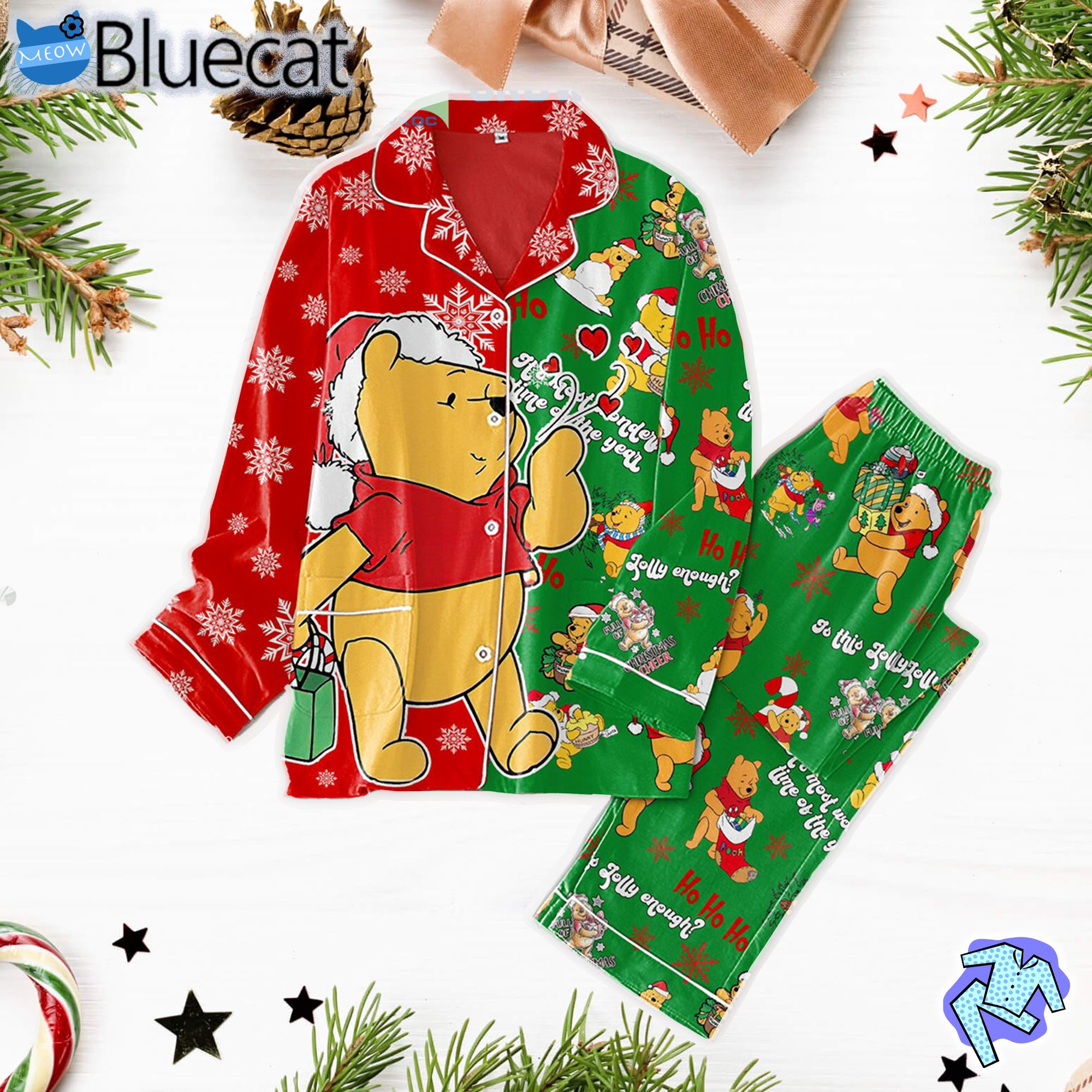 Winnie The Pooh Its Most Wonderful Time Of The Year Pajamas Set 