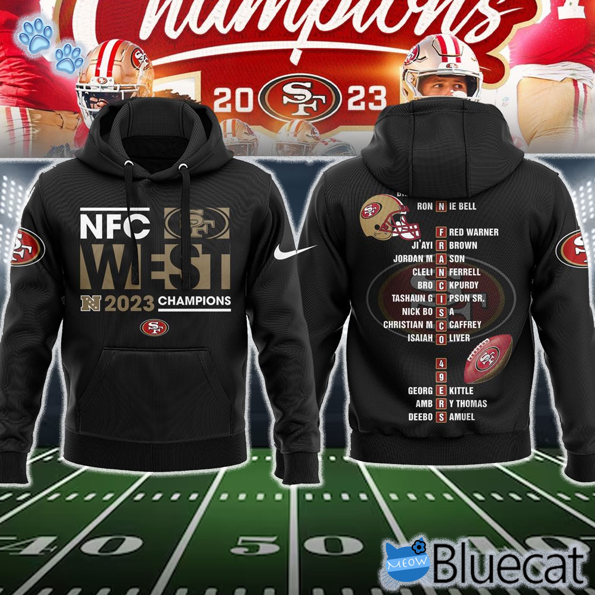 San Francisco 49ers NFC West Champions 2023 Hoodie 1 Tshirt