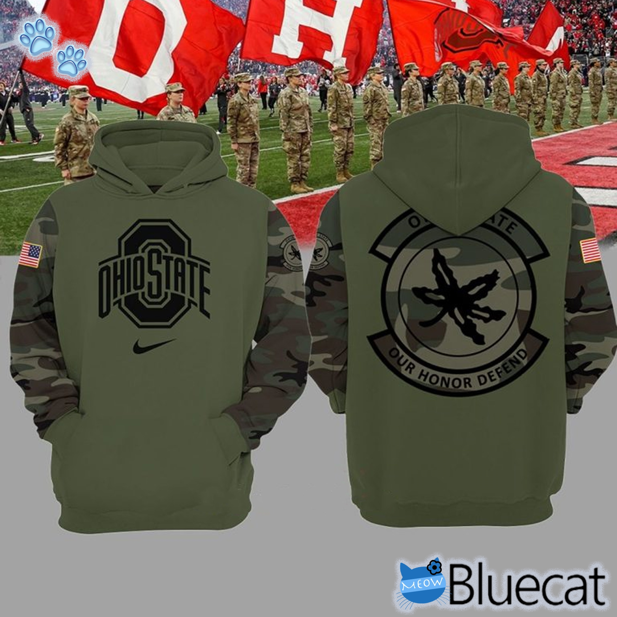 BEST Limited Edition Ohio State Military Hoodie Camo 1 Tee