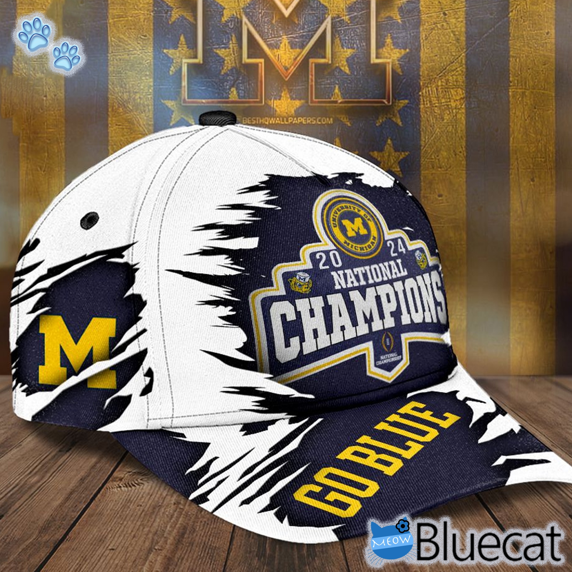 Michigan Wolverines Football 2024 National Champions Go Blue Classic Cap