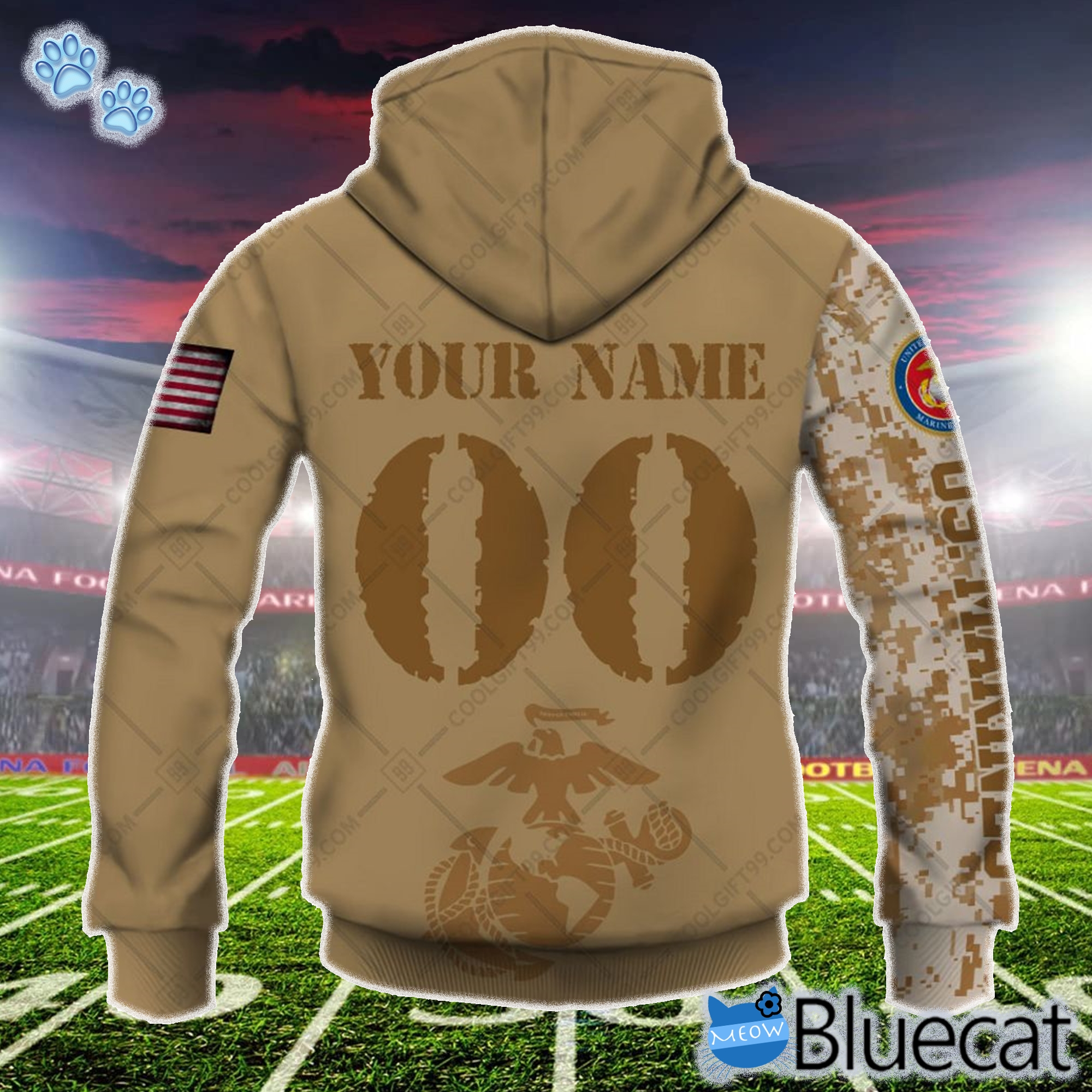 Personalized Nfl Tampa Bay Buccaneers Marine Corps Camo Hoodie-1 1