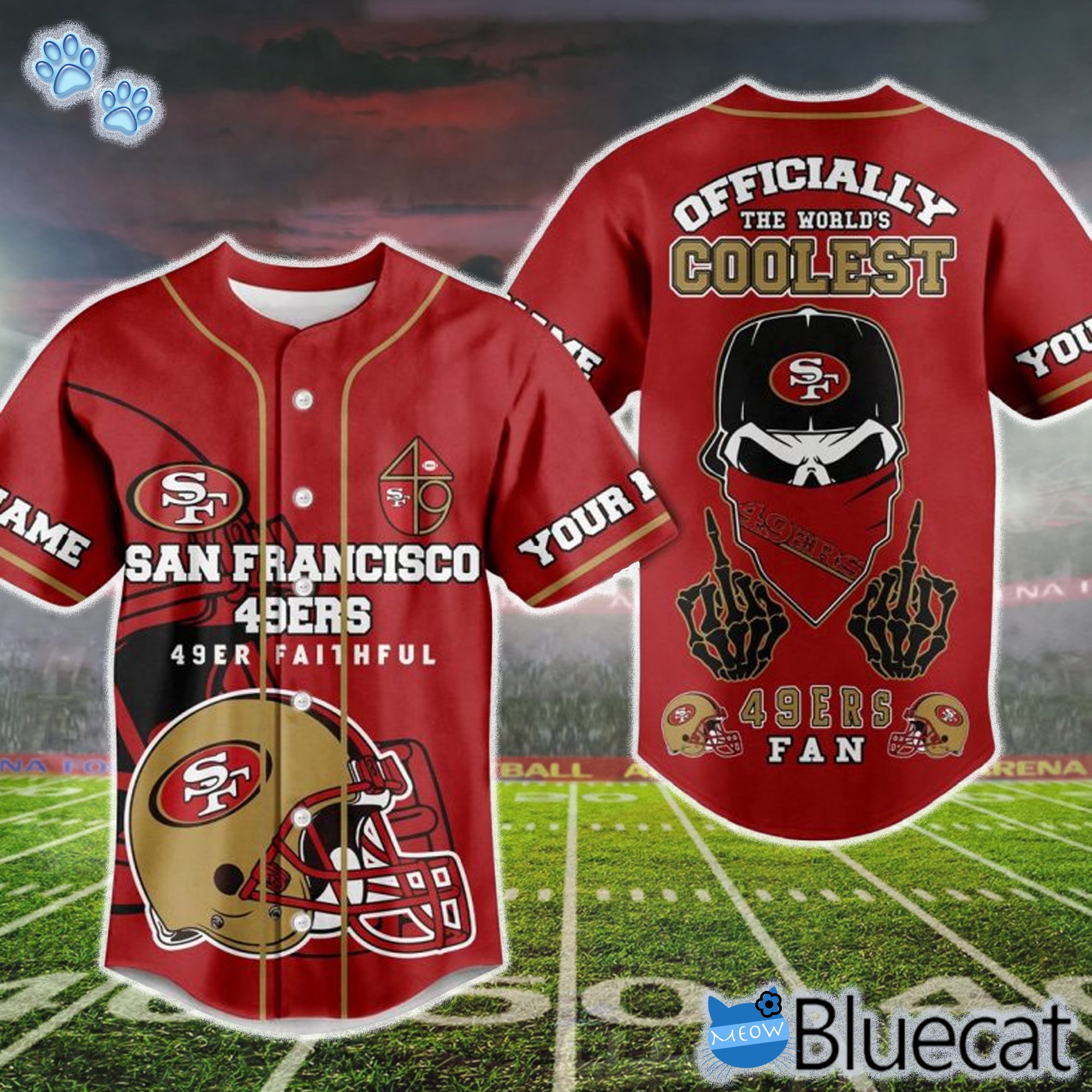 san francisco 49ers faithful officially the worlds coolest custom 3d baseball jersey 1 1