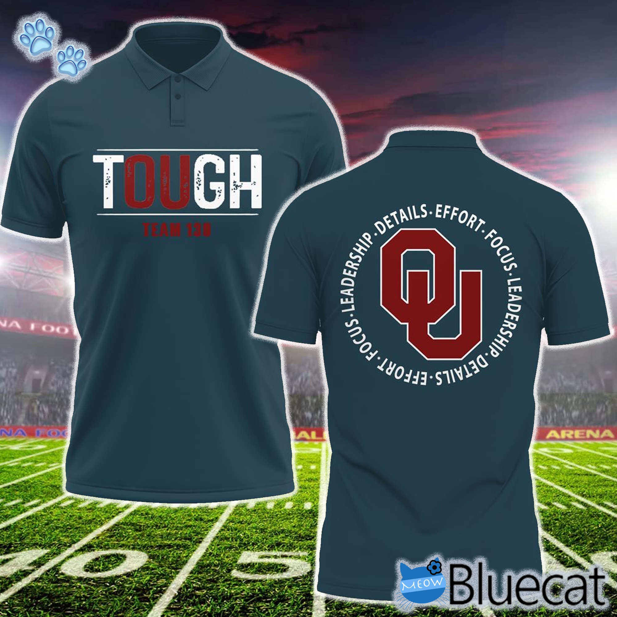 special touch team 130 oklahoma football details effort focus leadership polo shirt 1 1