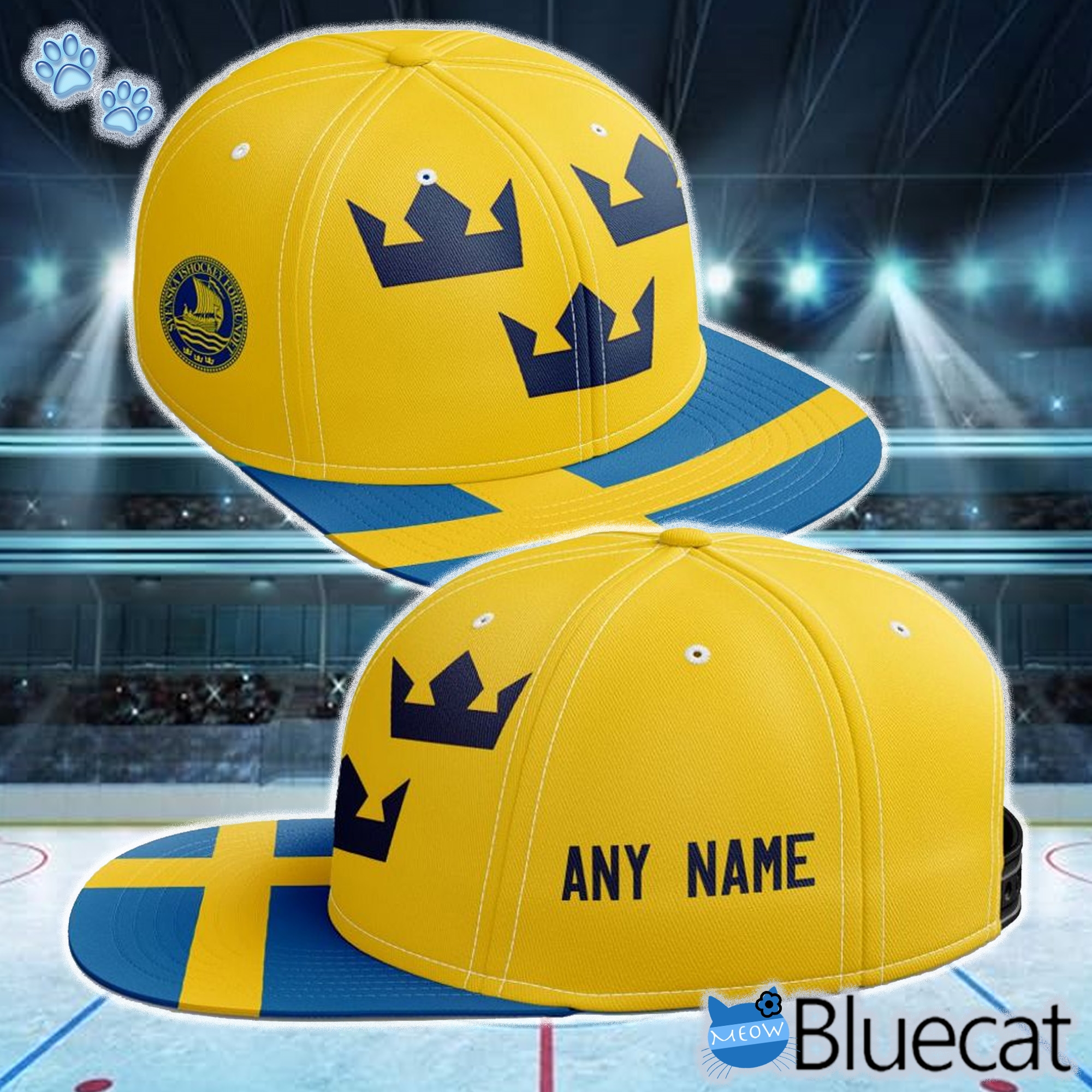 sweden national ice hockey team personalized yellow snapback design snapback hats 1 1