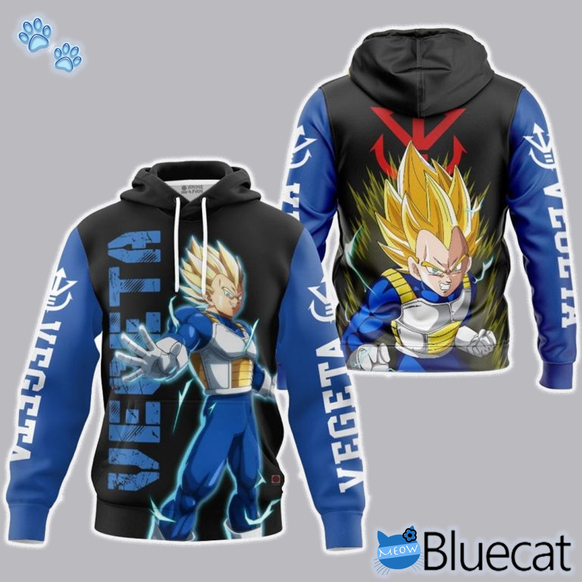 3d Anime Dragon Ball Vegeta Super Saiyan Custom Fandom Hoodie -  Bluecatstore Clothing