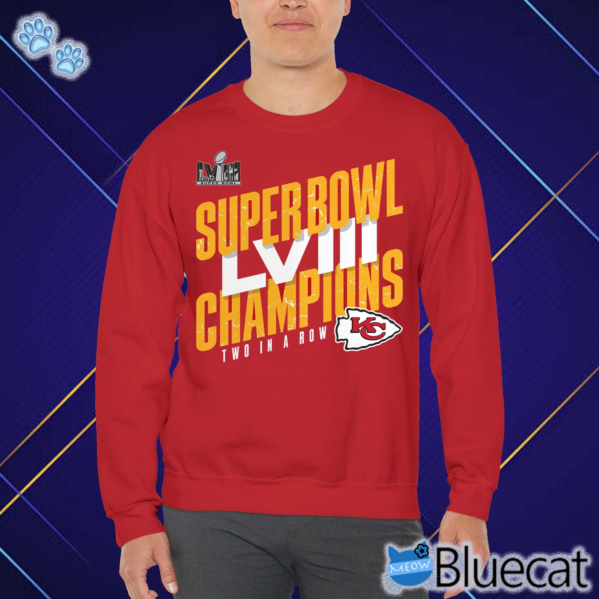 Kansas City Chiefs Fanatics Branded Super Bowl Lviii Champions Iconic Victory T-shirt Sweatshirt 