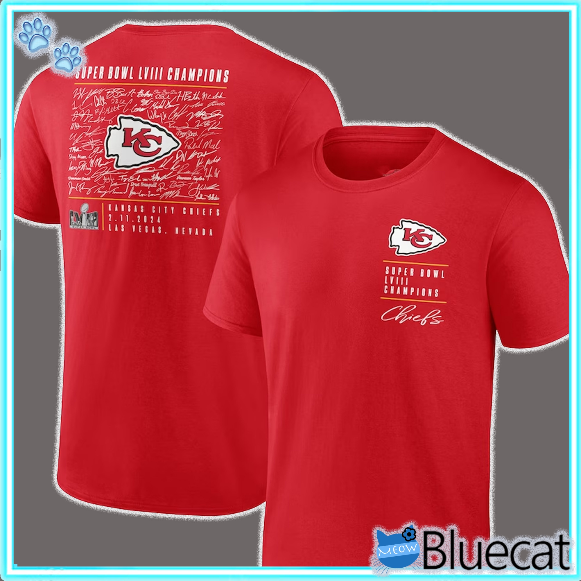 Kansas City Chiefs Fanatics Branded Super Bowl Lviii Champions Roster Autograph Signing T-shirt Sweatshirt 