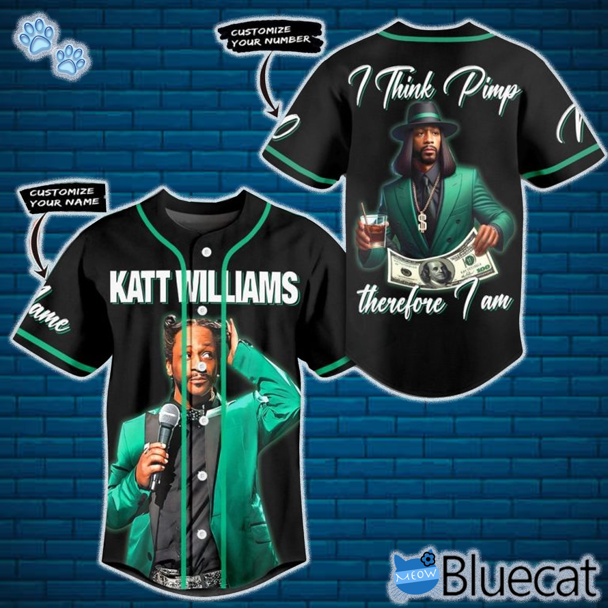 Katt Williams I Think Pimp Therefore I Am Custom Baseball 3d Jersey