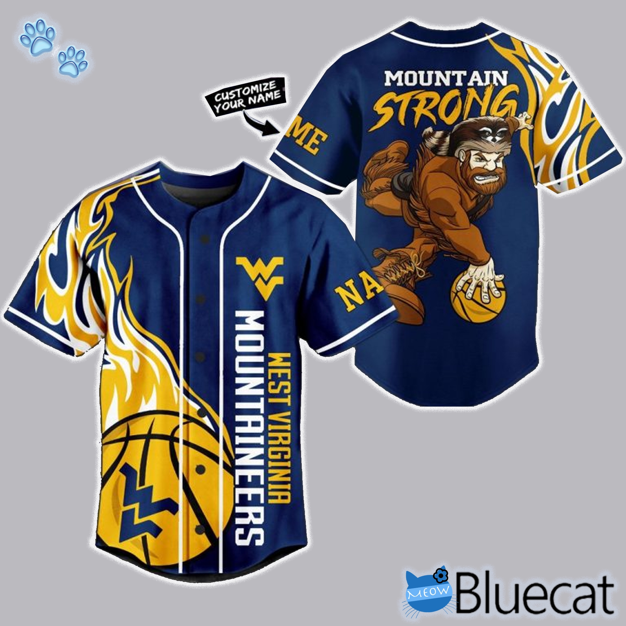 West Virginia Mountaineers Mountain Strong Custom Baseball Jersey 1 t shirt