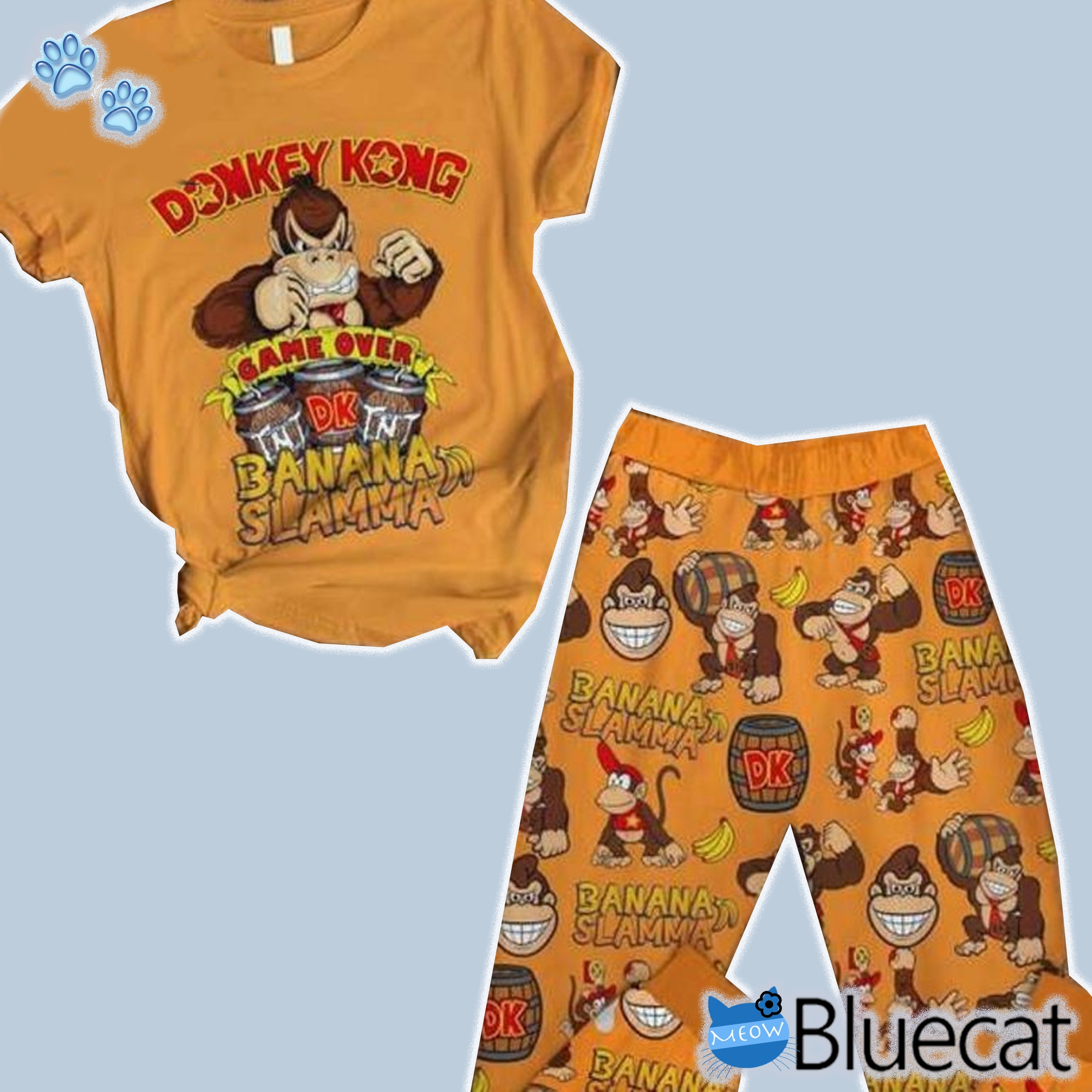 Donkey Kong Game Over Banana Slamma Pajamas Set 1 Tshirt