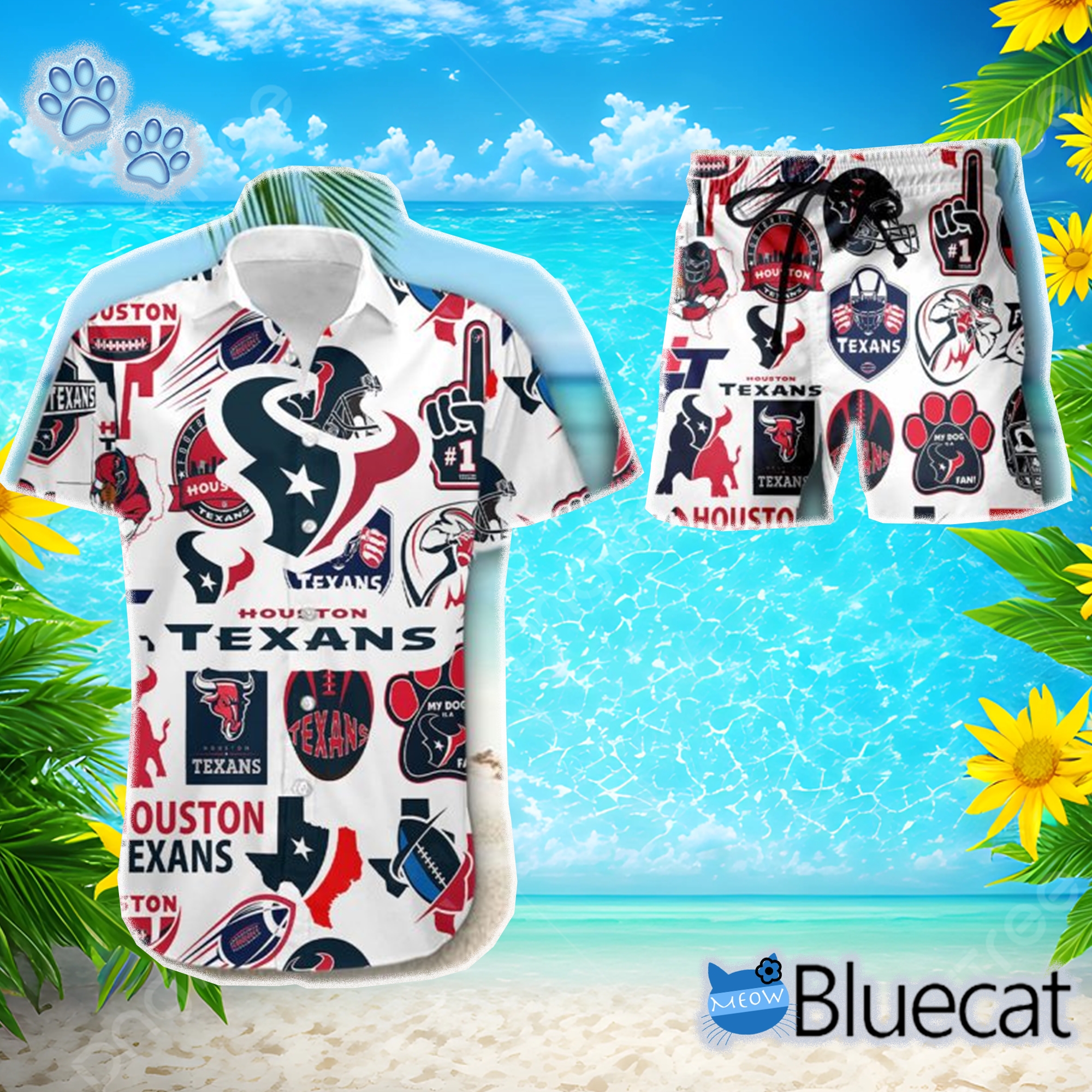 Houston Texans Hawaiian Shirts And Shorts Tshirt