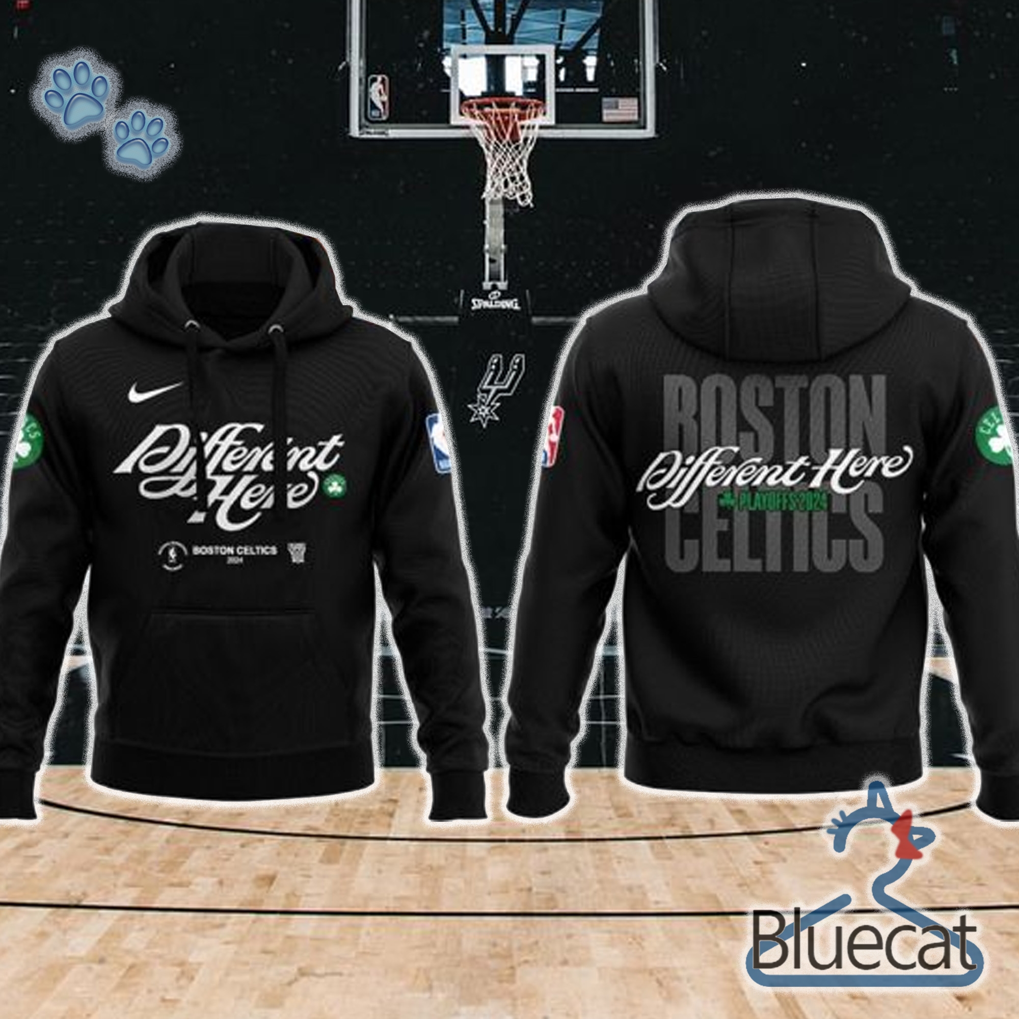 Boston Celtics Different Here Playoffs 2024 3D Unisex Hoodie, Longpants 1 Tee