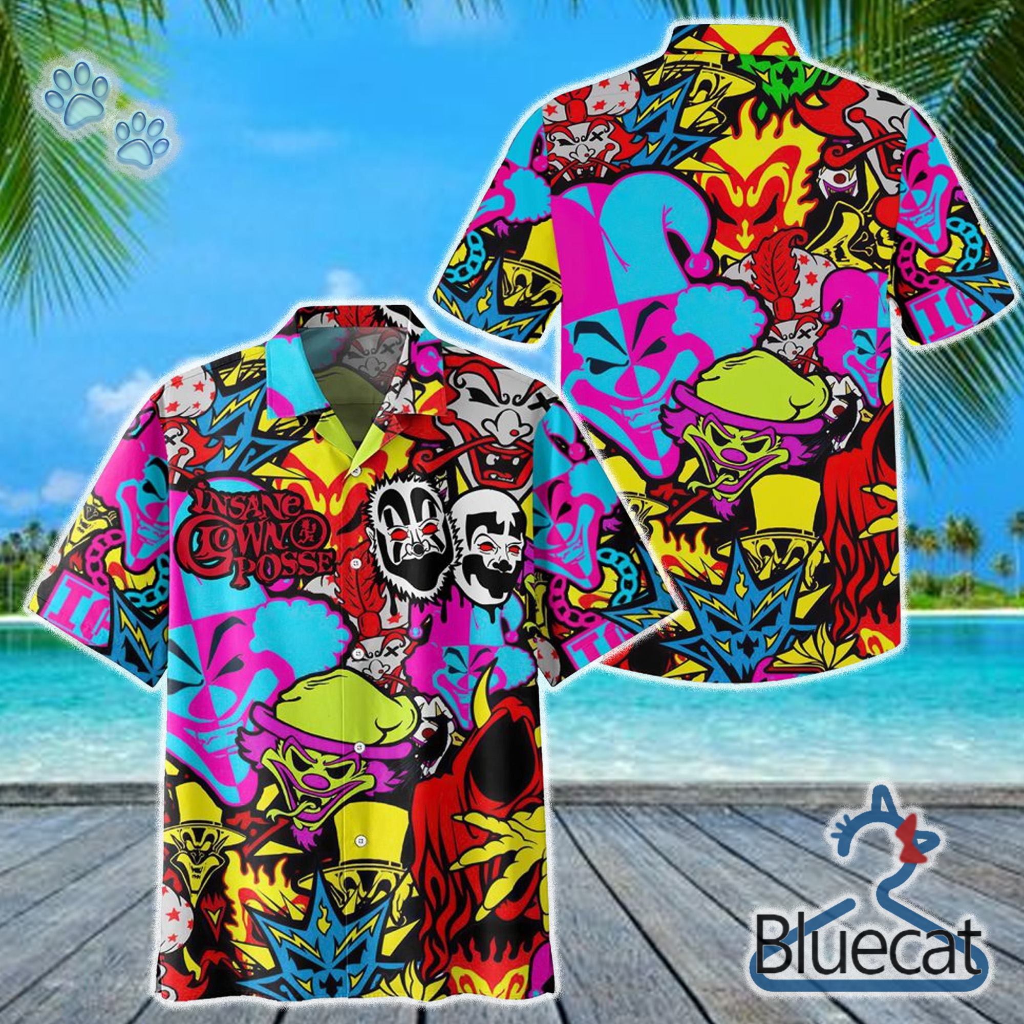 insane clown posse chop chop slide 3d unisex hawaiian shirts