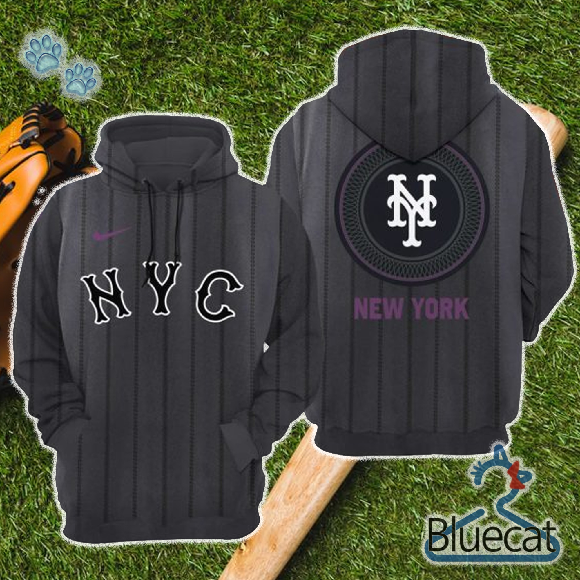 New York Mets Charcoal 2024 City Connect 3D Unisex Hoodie Tee