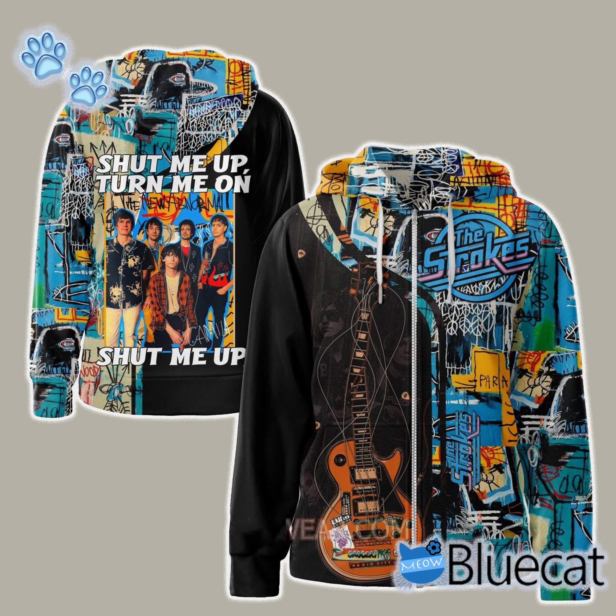 The Strokes Shut Me Up Turn Me On 3D Unisex Hoodie Zip Tee