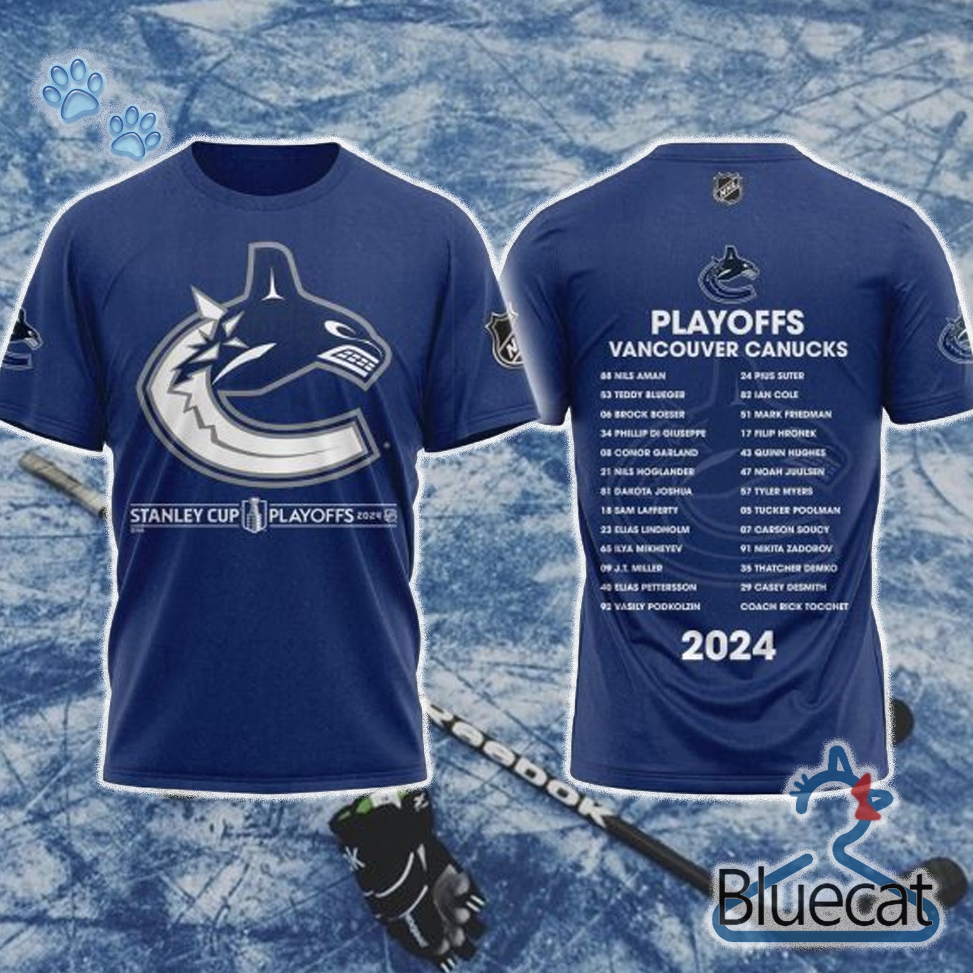 Vancouver Canucks NHL 2024 Playoffs 3D Unisex T Shirt Tshirt