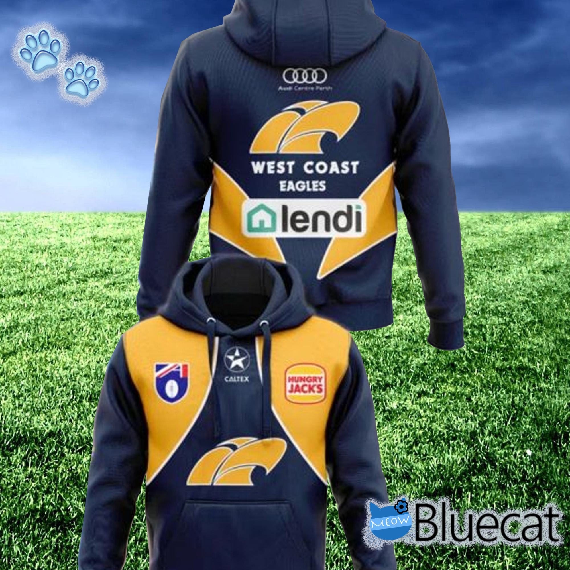 West Coast Eagles Retro New Balance 3D unisex Hoodie Tshirt