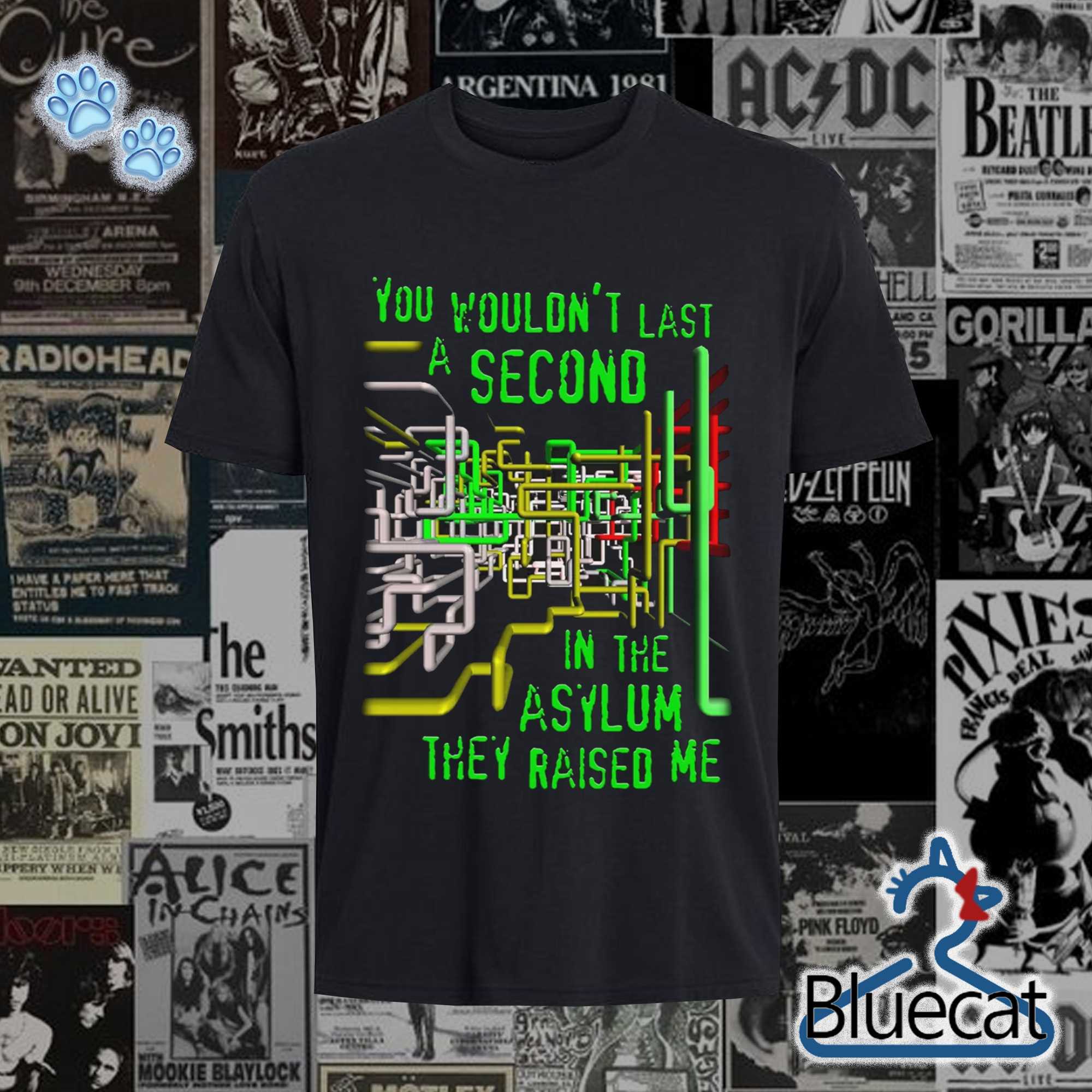 you wouldnt last a second in the asylum they raised me t shirt 1 1