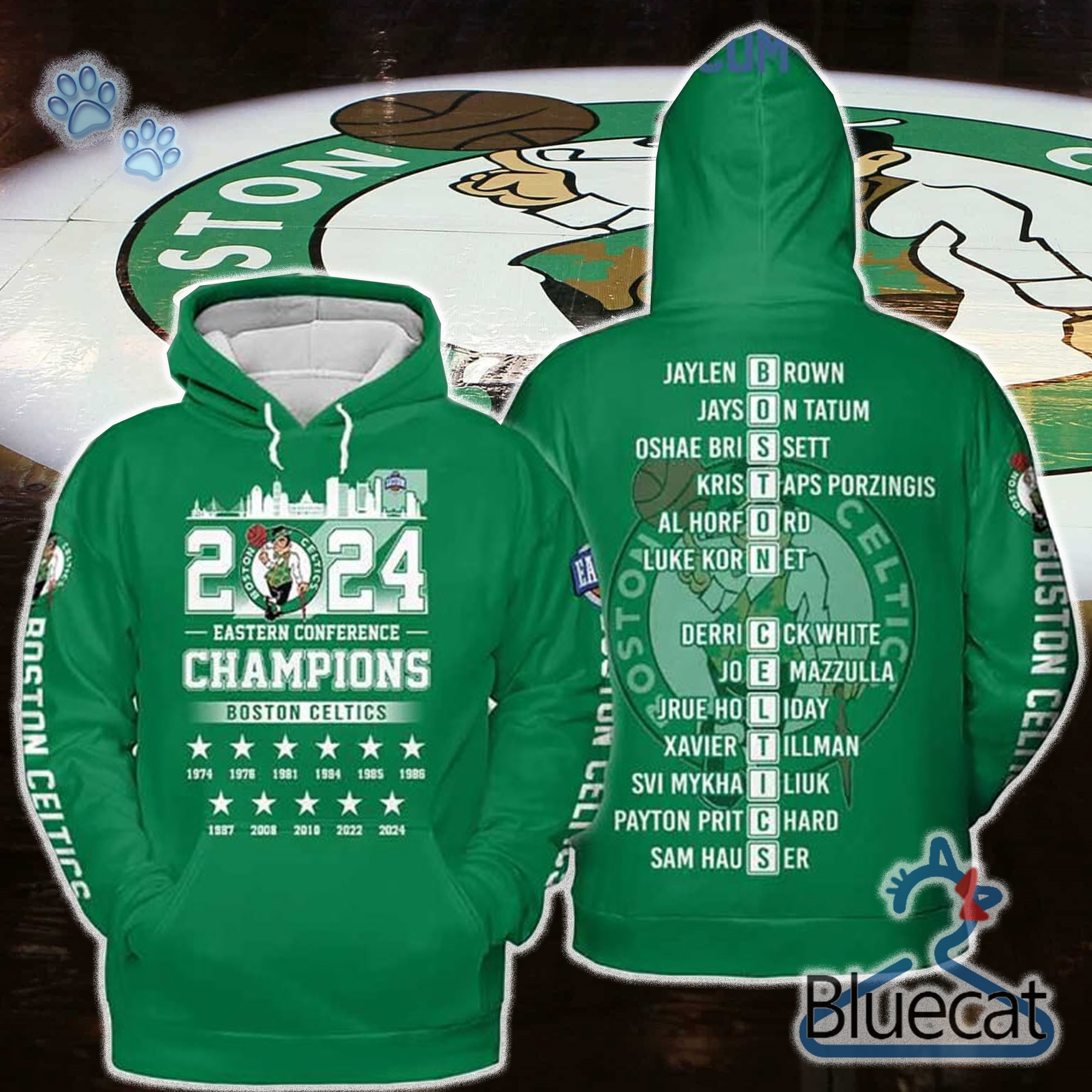 2024 eastern conference champions boston celtics 3d hoodie t shirt for fans 1 2