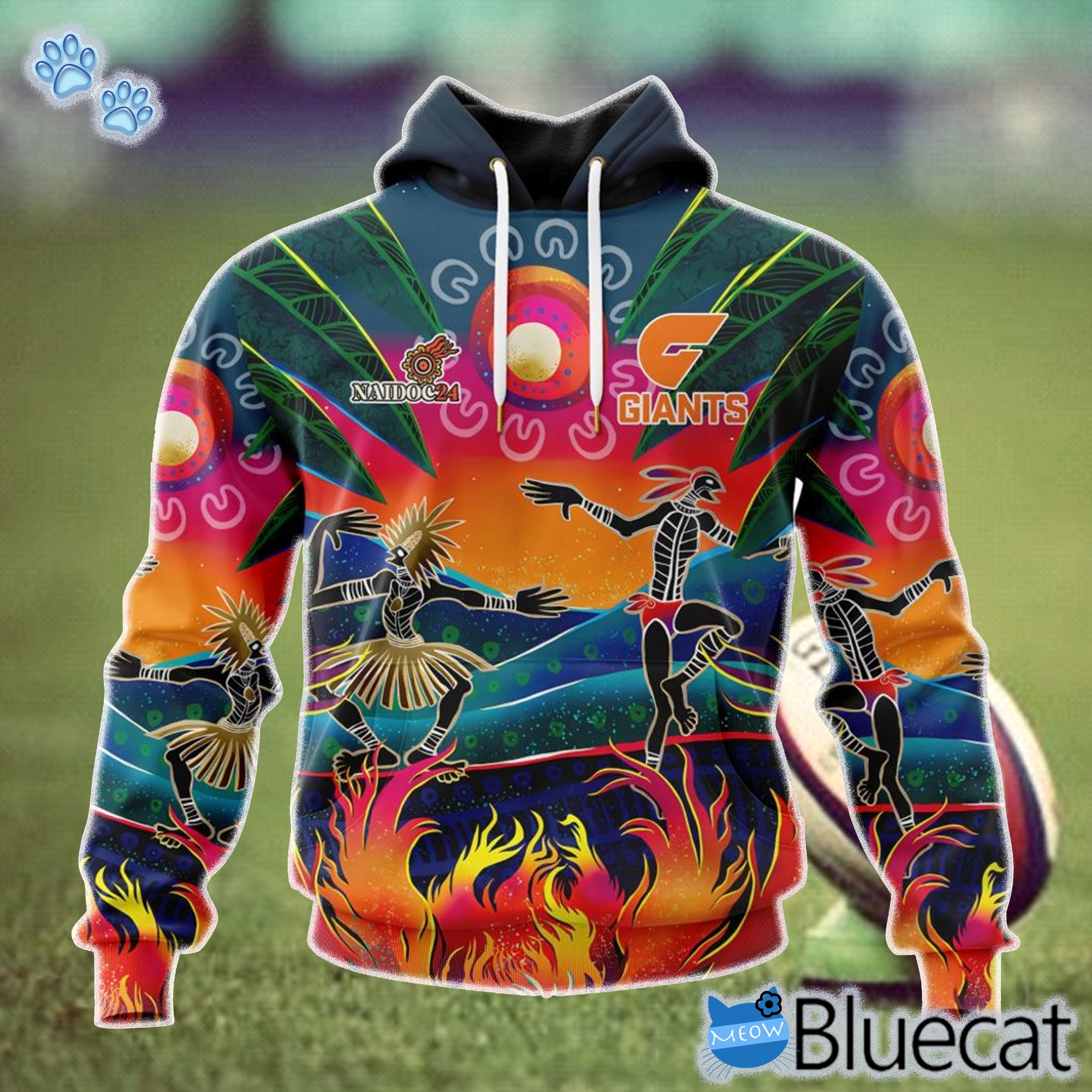 afl greater western sydney giants special naidoc week 2024 keep the fire burning design 3d hoodie 1 1