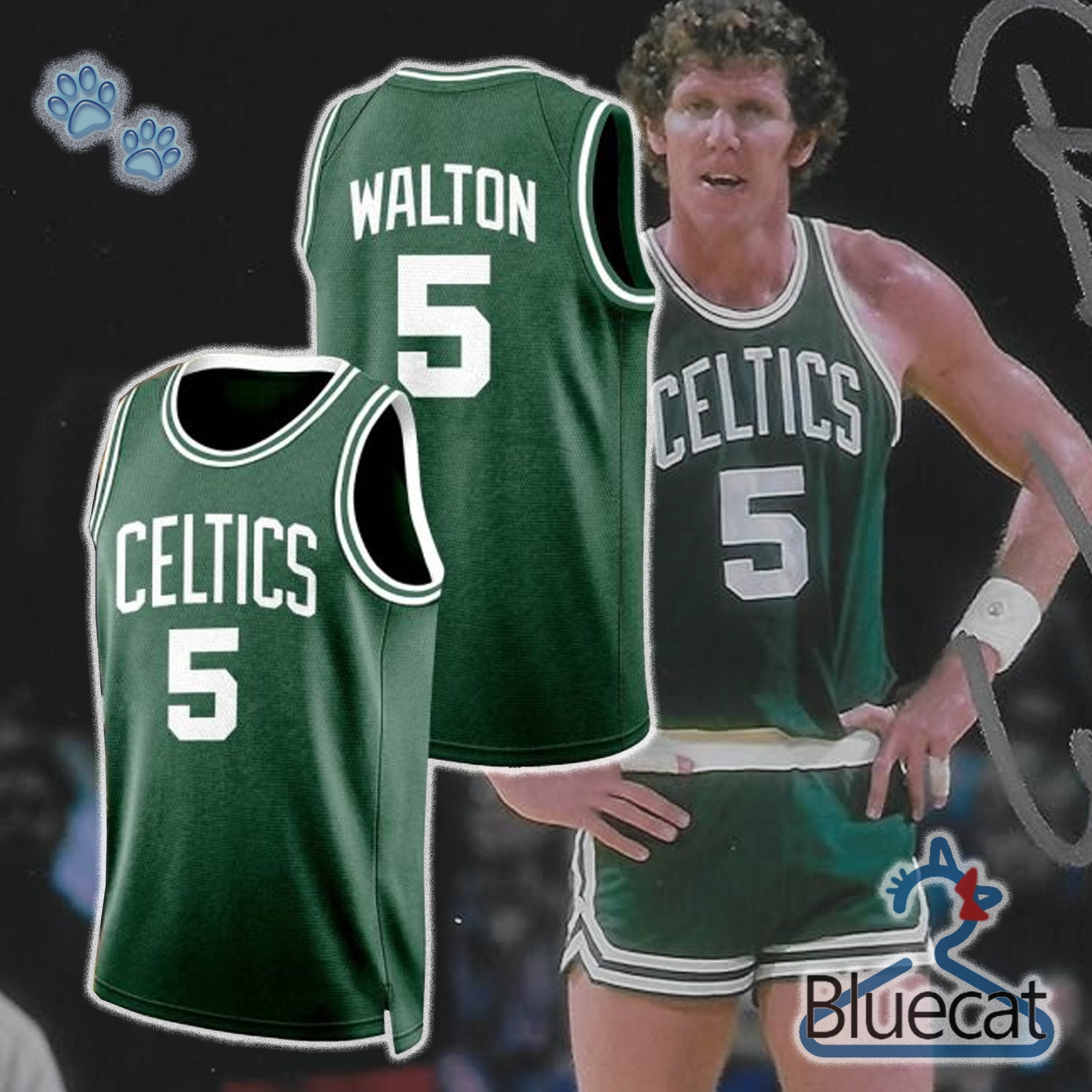 Bill Walton Boston Celtics Jersey – Green tribute to Bill Walton t shirt