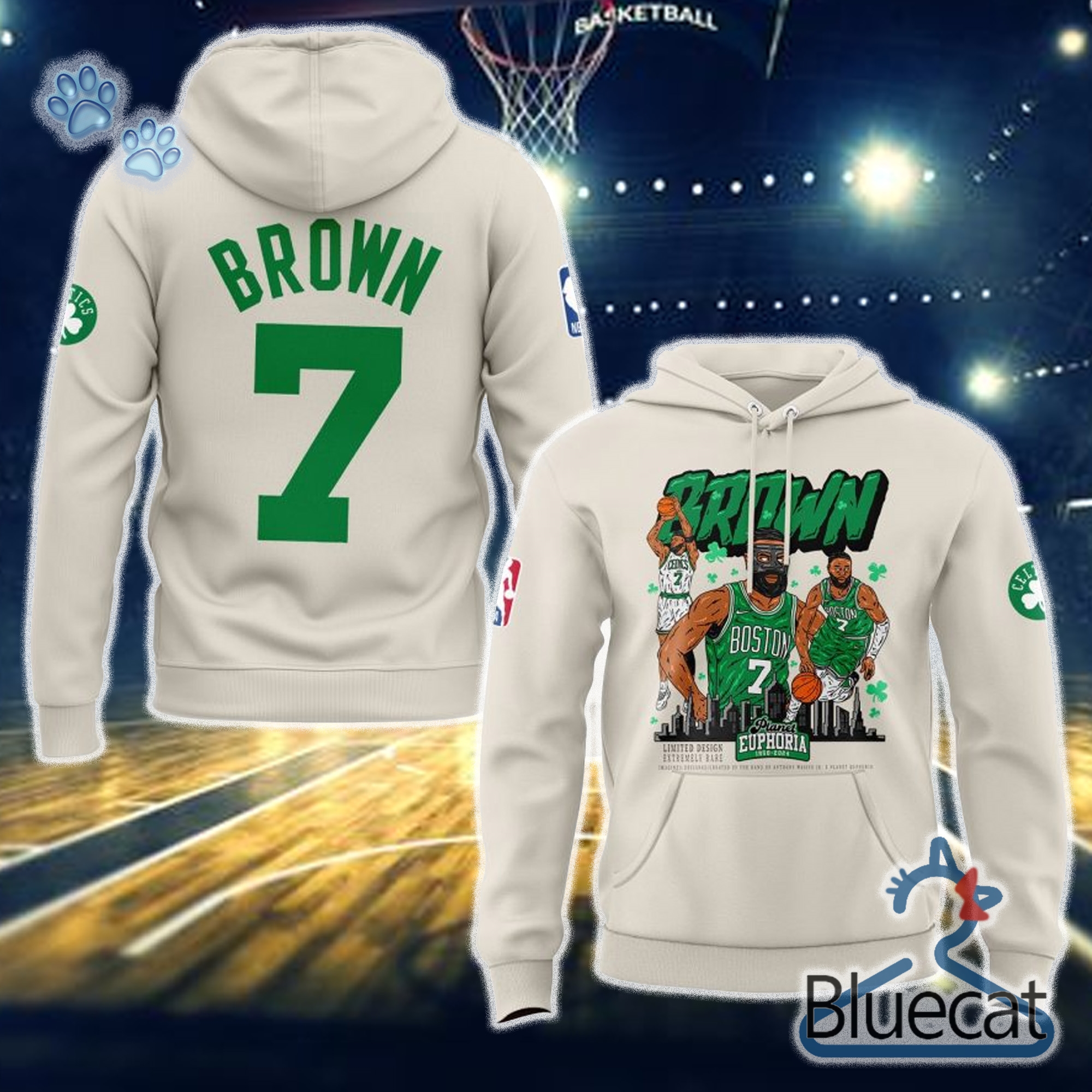 brown 7 planet euphoria 1950 2024 boston celtics 3d hoodie longpants for nba fans 1