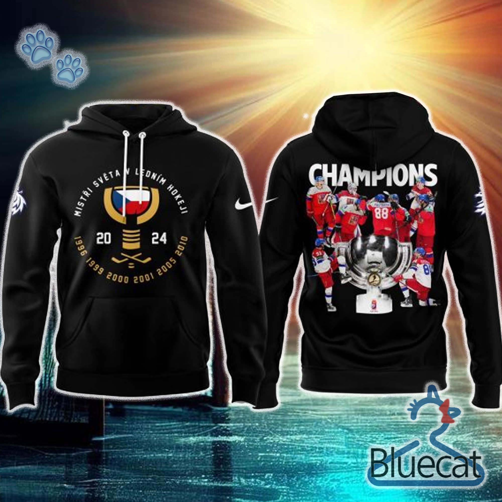 czech republic mens national ice hockey team six time champions 3d unisex hoodie longpants black 1 2