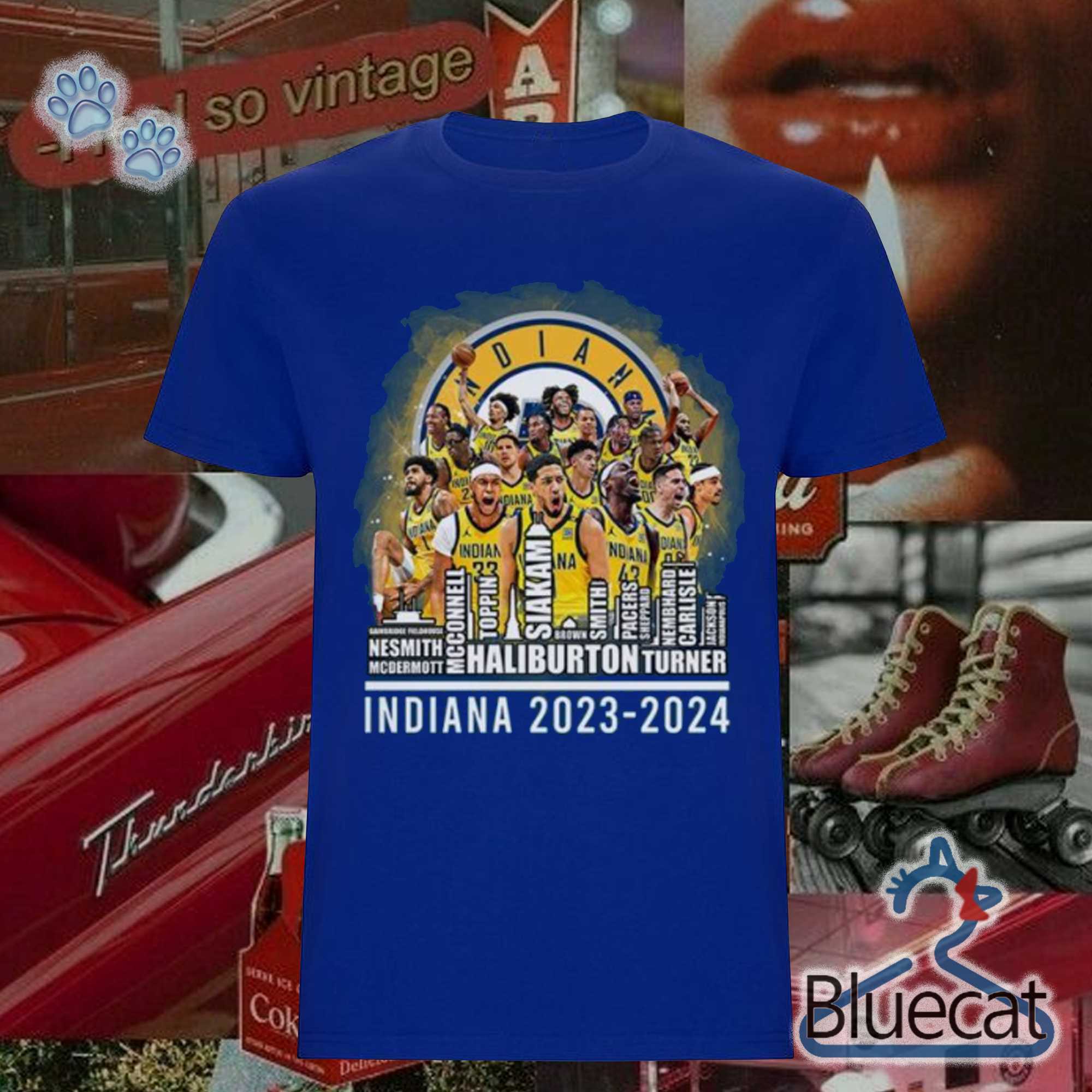 indiana pacers 2023 2024 player name lineup skyline t shirt 1 1