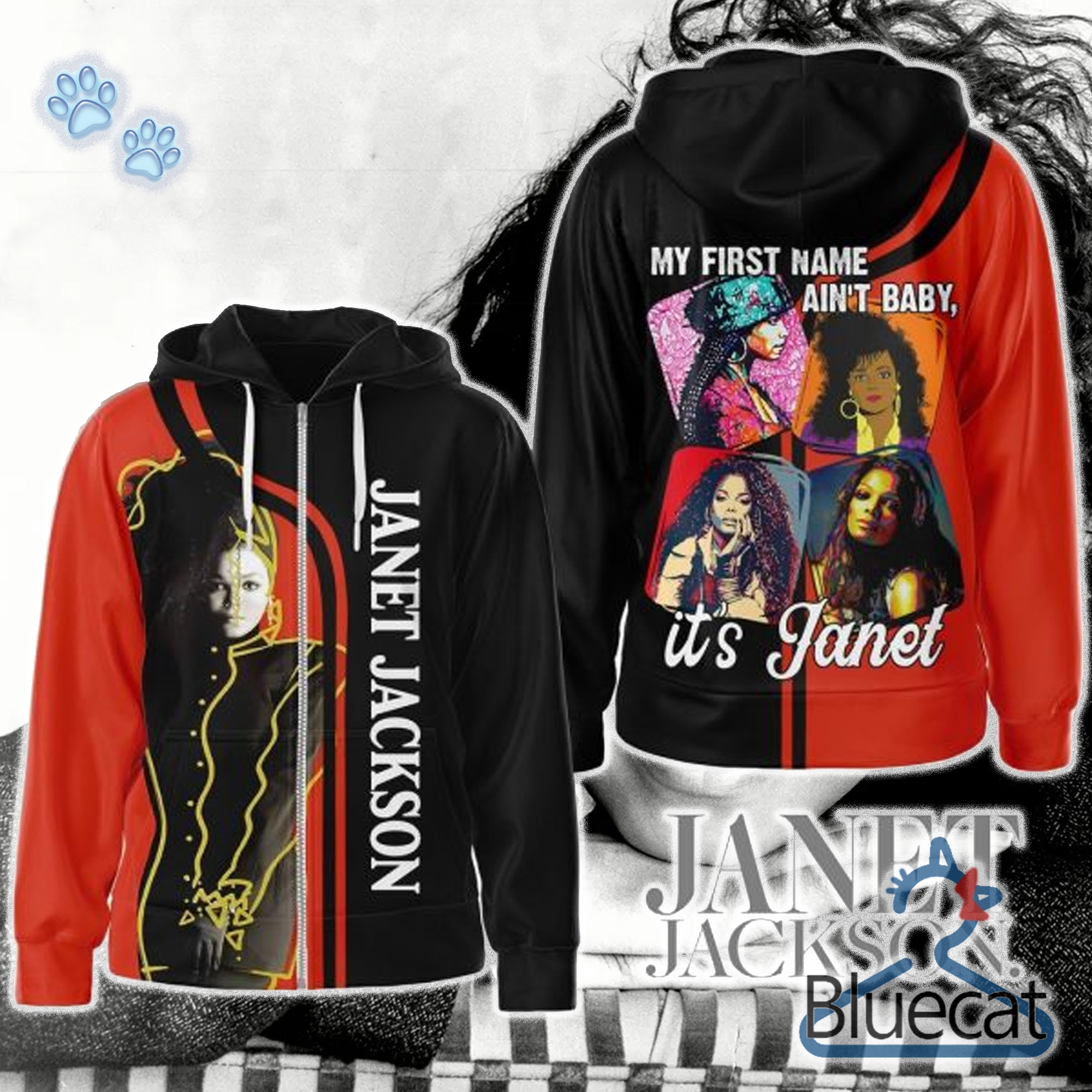 Janet Jackson My First Name Ain’t Baby It’s Janet Hoodie Zip Tshirt