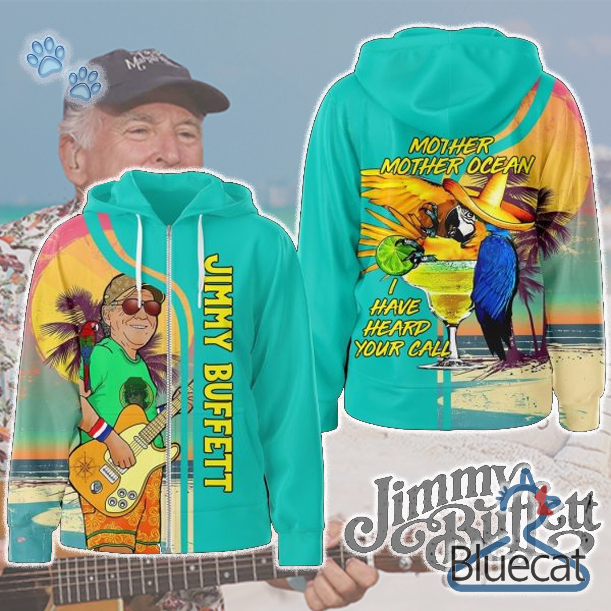 Jimmy Buffett Mother, Mother Ocean Hoodie Zip Given To Fans Tshirt