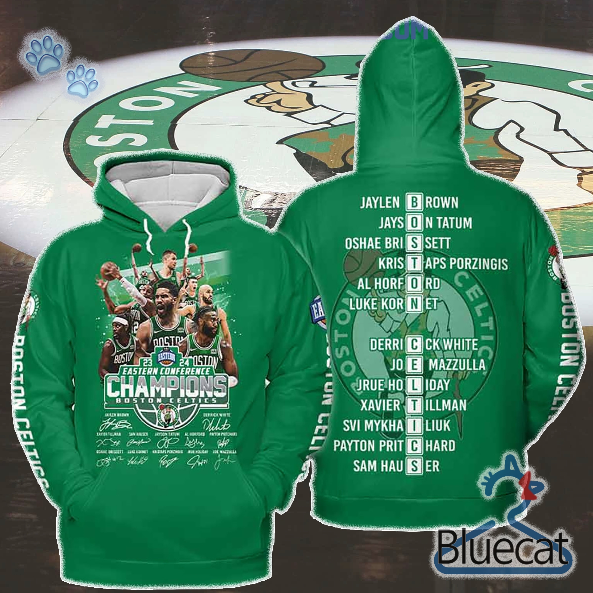 nba boston celtics eastern conference champions lines up 2024 3d hoodie t shirt for fans 1 2