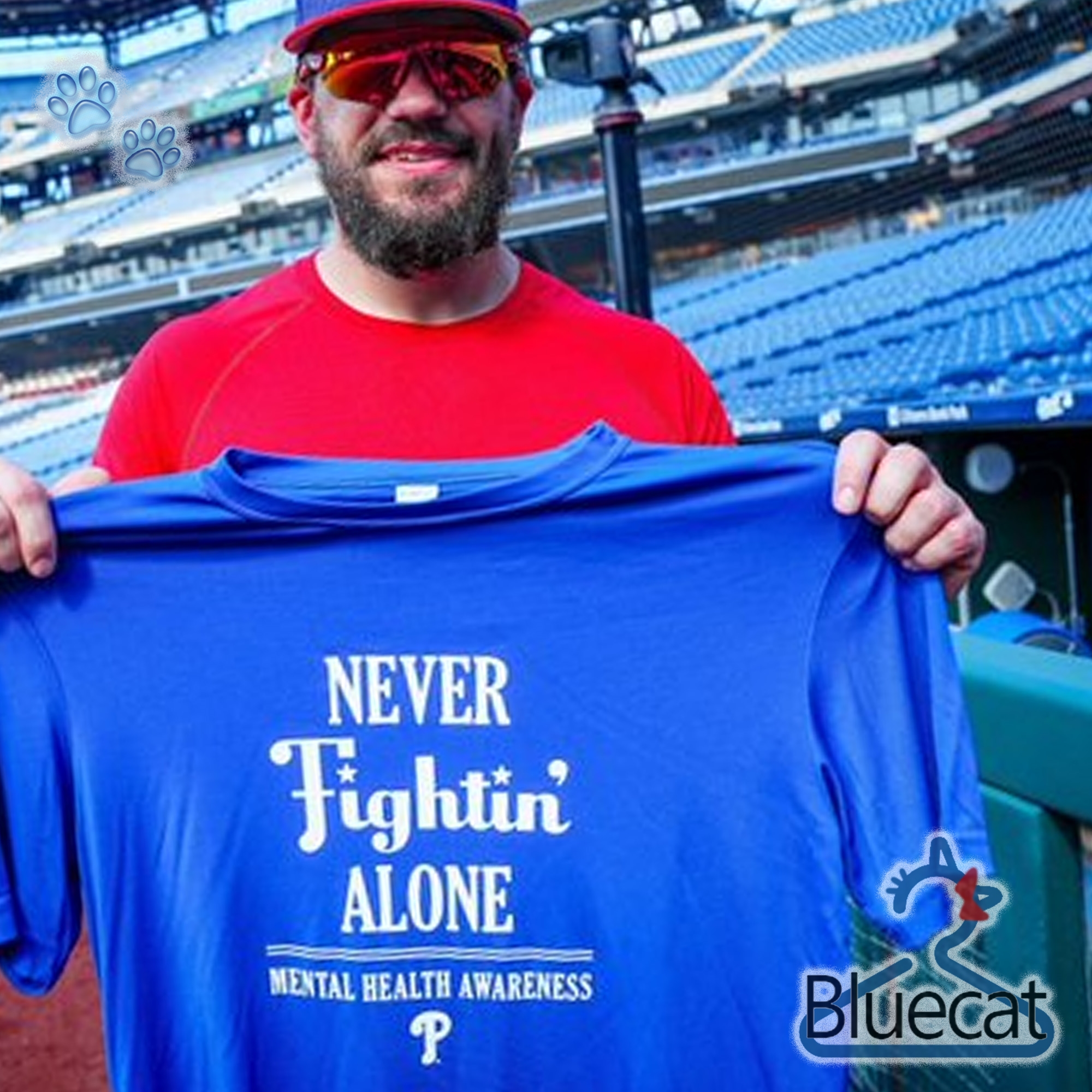 never fightin alone mental health awareness philadelphia phillies t shirt 1 1