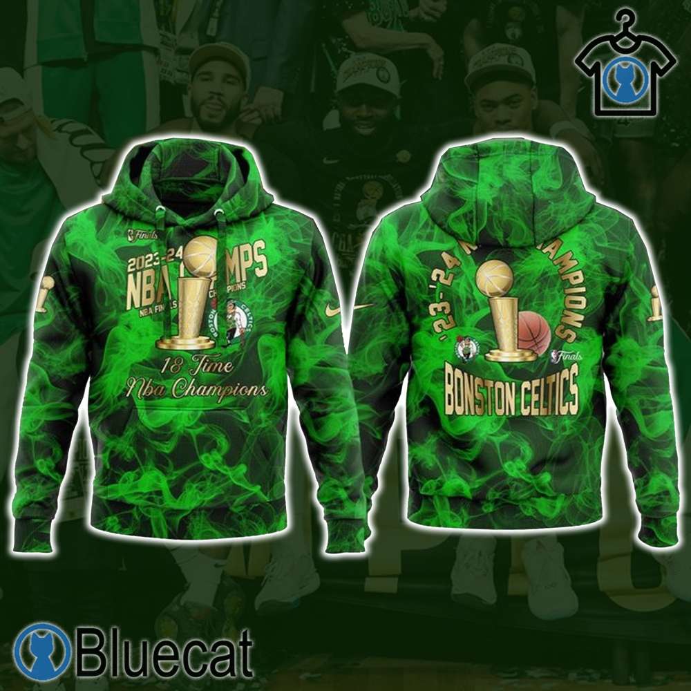 boston celtics 18 time nba finals champions 2024 3d hoodie longpants green gift for boston celtics fans 1 1