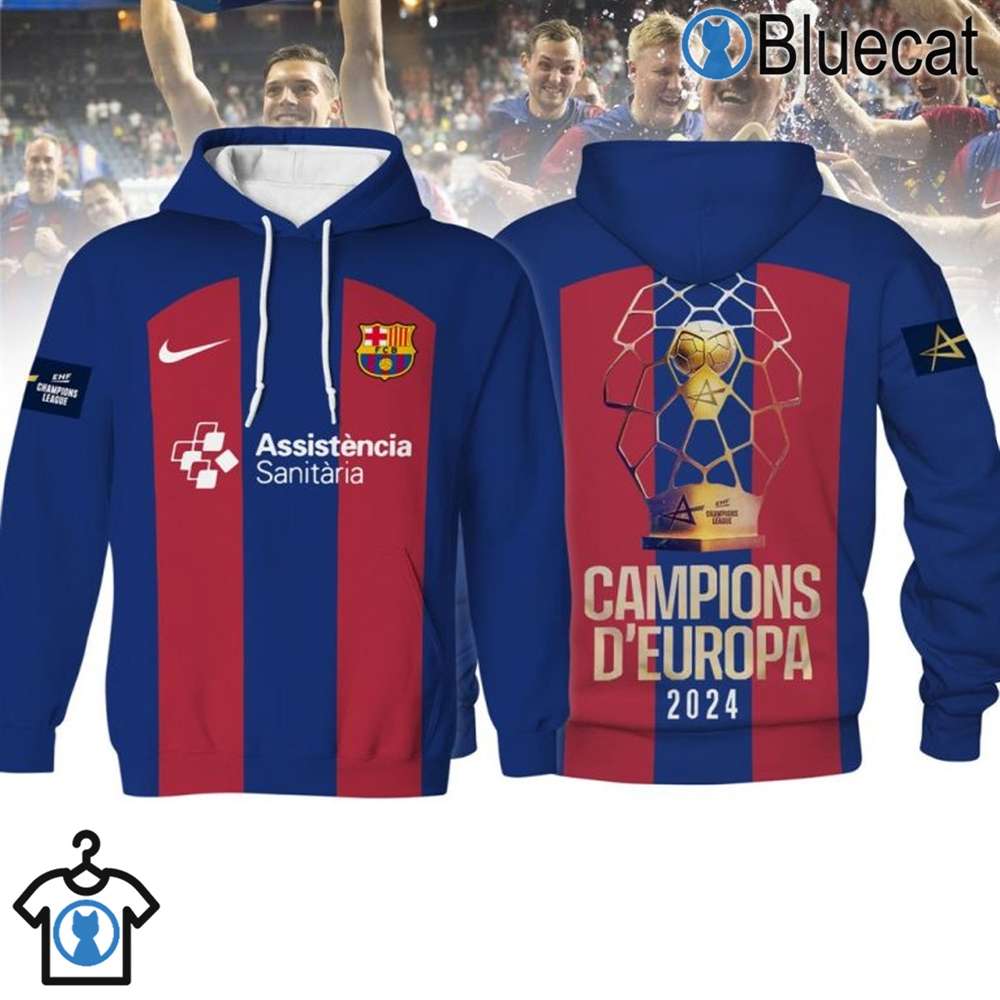 fc barcelona handbol ehf campions deuropa 2024 3d t shirt hoodie 1 1