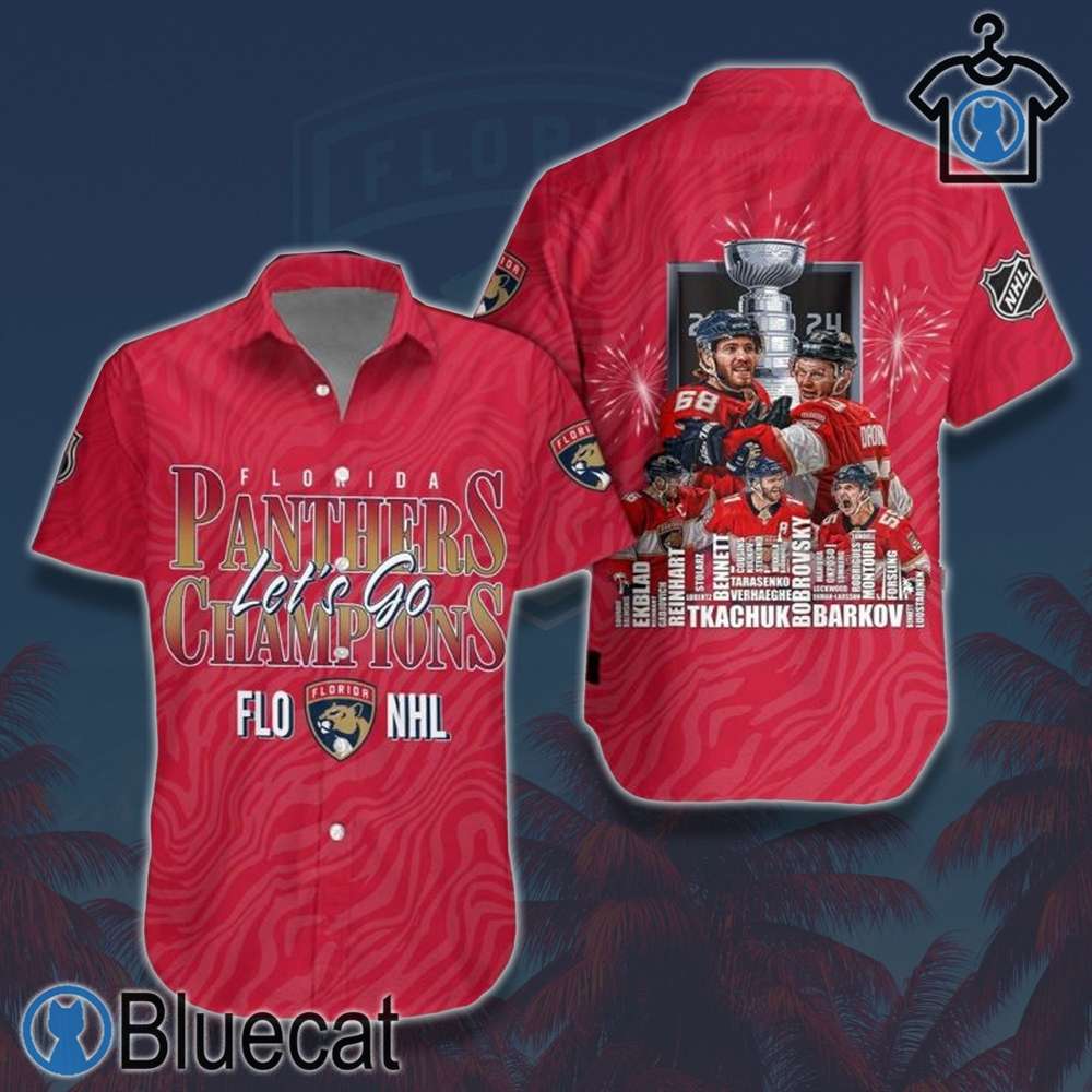 florida panthers lets go champions 3d hawaiian shirt for florida panthers fans 1